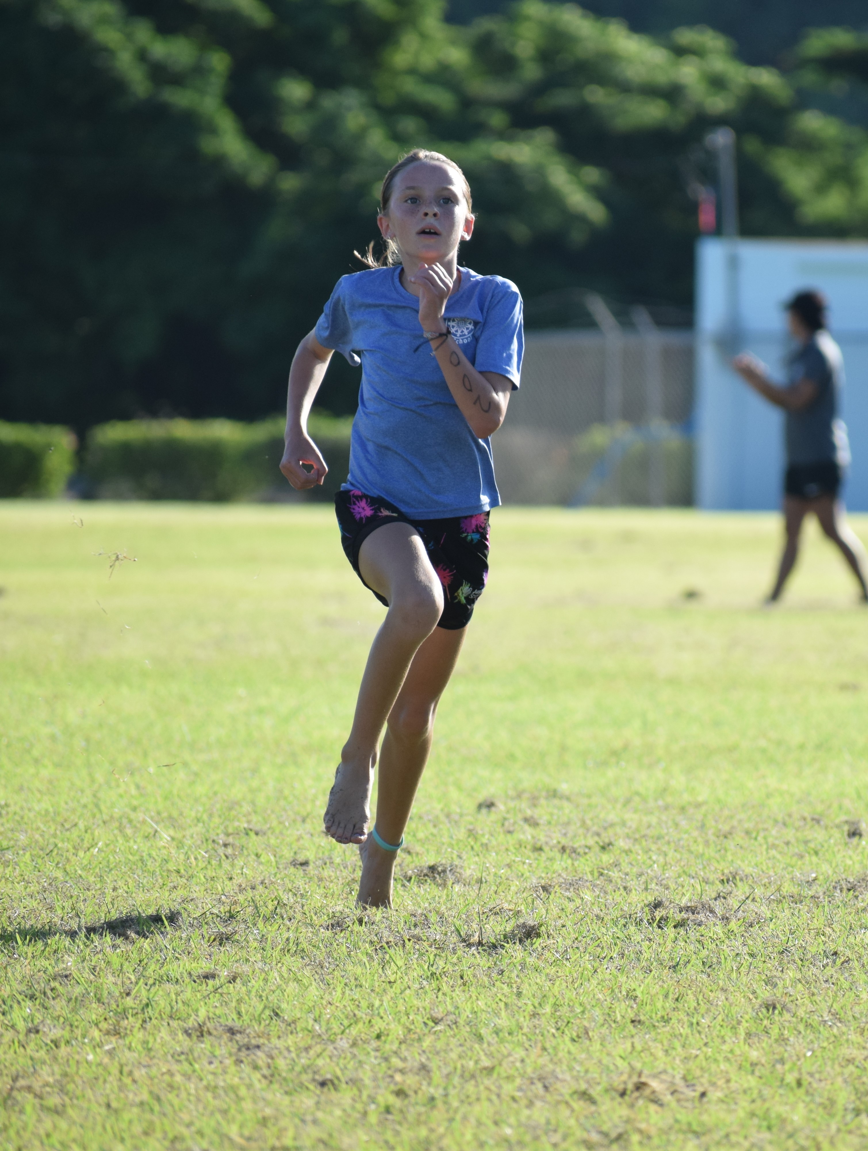Brilliant Star's LoVel Spaeth nears the finish line in the elementary girls race.