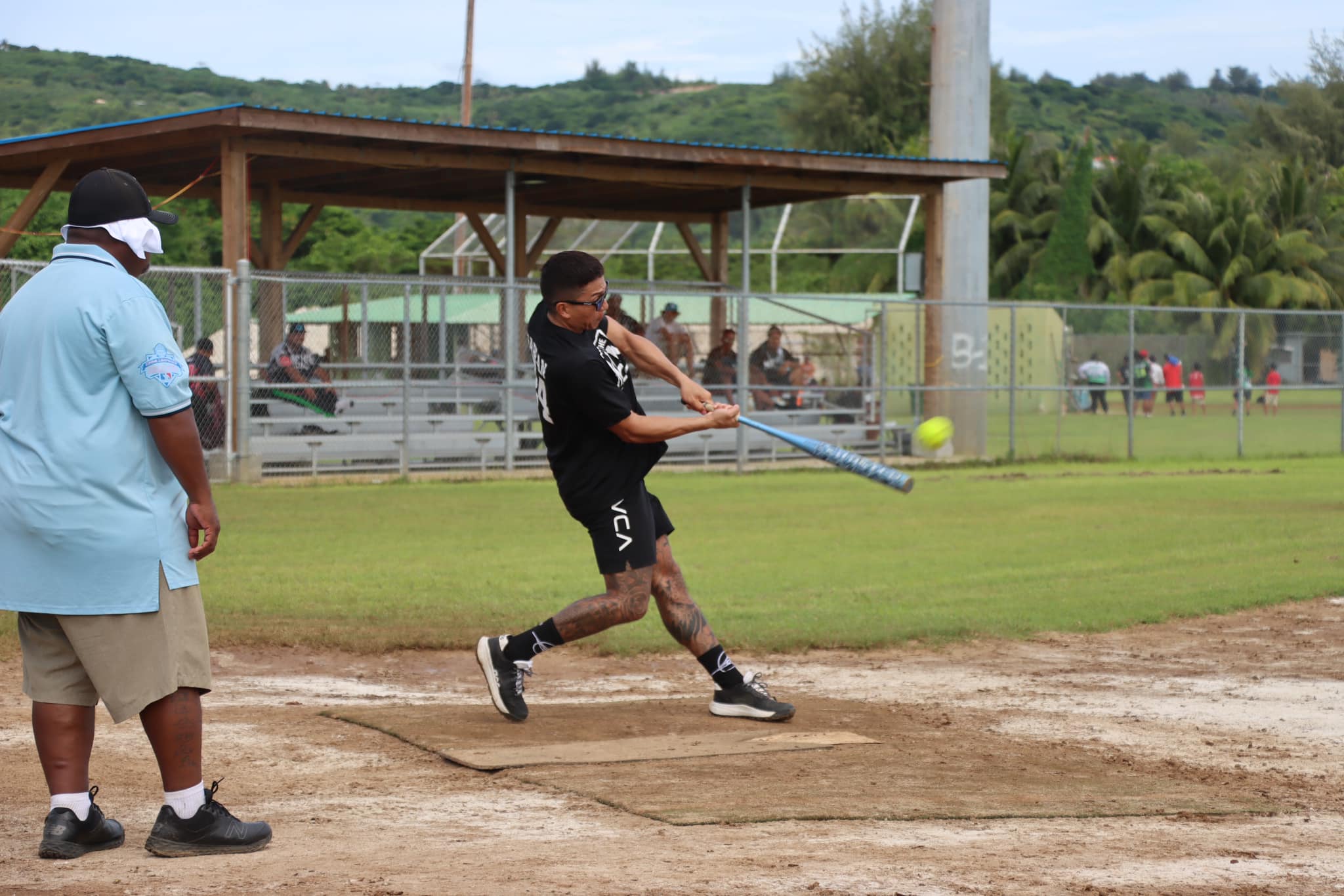 Skoba’s Thorn Sablan connects a single during a softball game in the 1st CNMI Labor Day Tournament during the Labor Day weekend. The games were held at the Francisco "Tan Ko" Palacios Baseball Field and Miguel "Tan Ge" Pangelinan Softball Field.