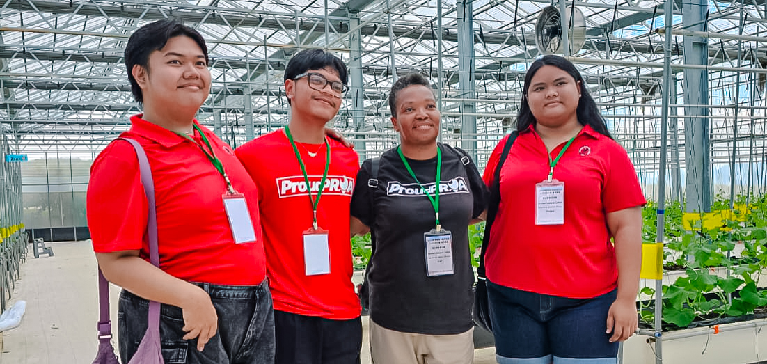 Three Northern Marianas College students and NMC NextGen Program Manager Karim Johnson participate in an experiential learning field trip to Taiwan. From the left, Bonnie Gio Sagana, Rosemarie Faisao, Jude Litulumar and Johnson.