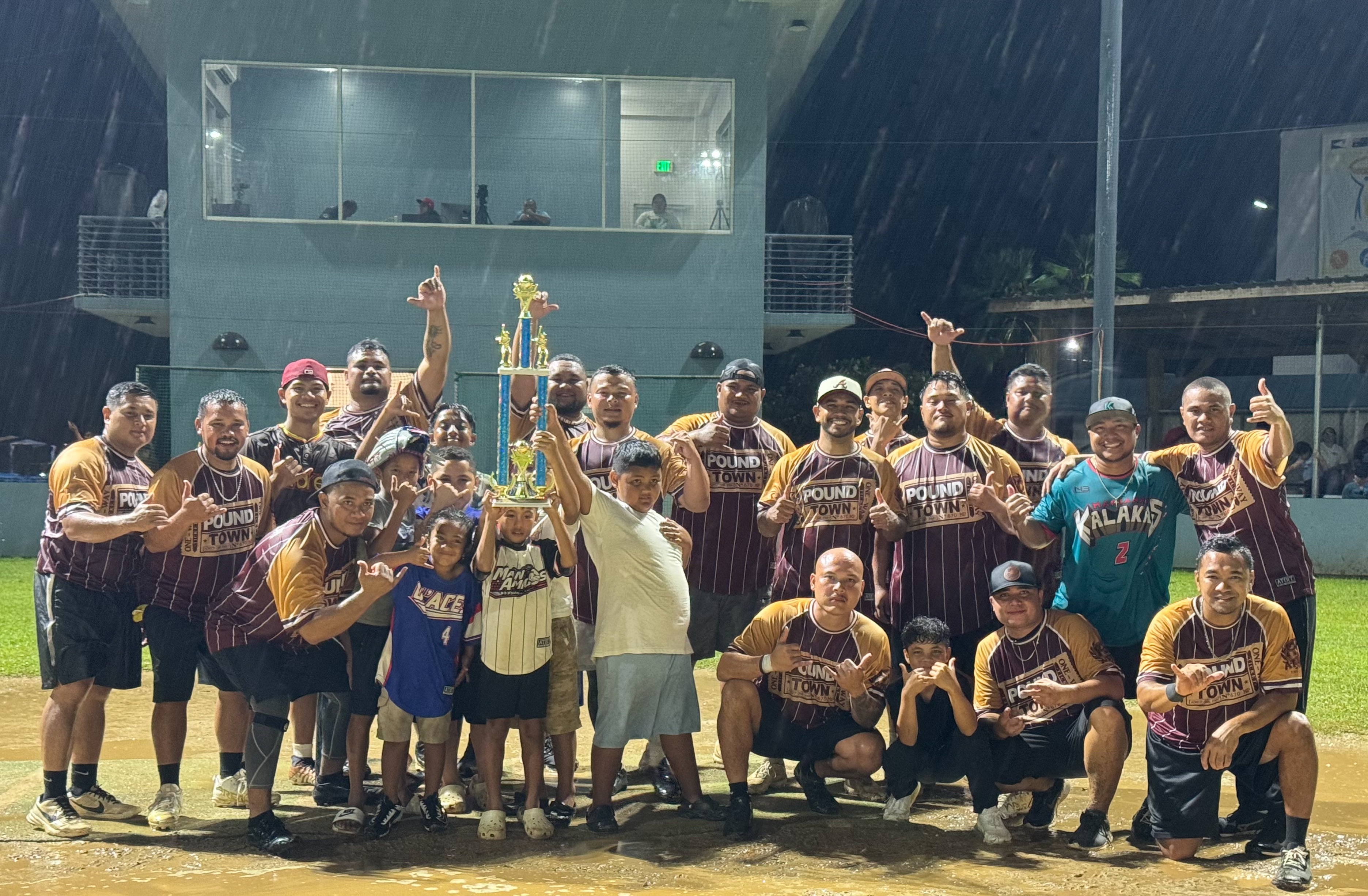 Pound Town players pose for a group photo with the 2nd place trophy of the 1st CNMI Labor Day Tournament. 