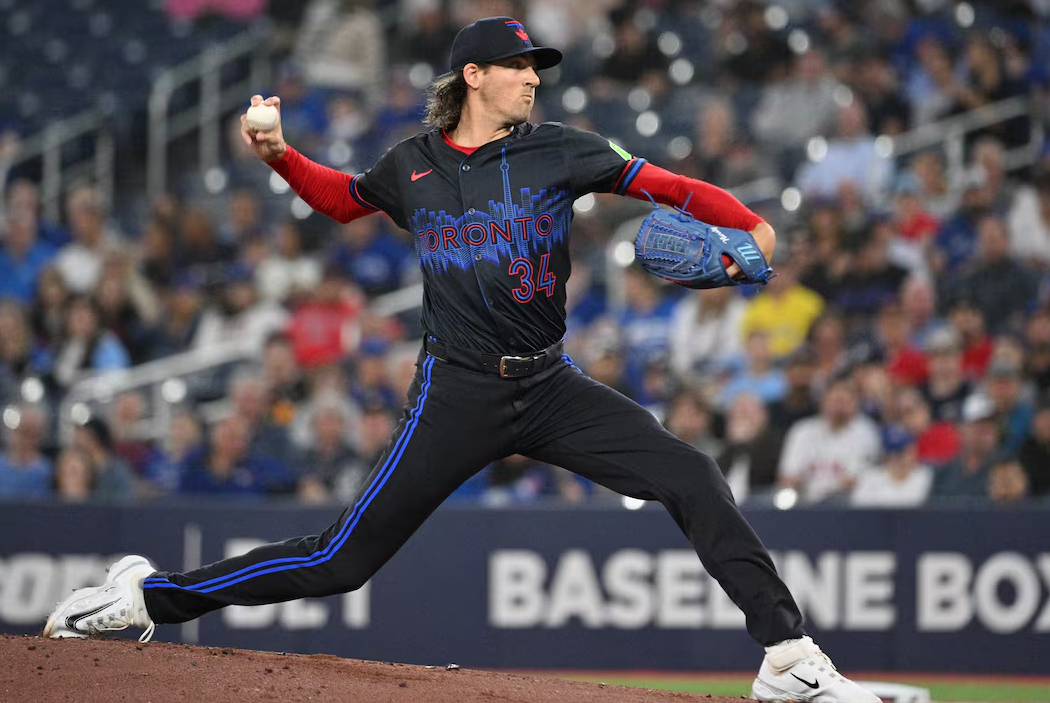 Toronto Blue Jays starting pitcher Kevin Gausman (34) delivers a pitch against the Boston Red Sox in the first inning at Rogers Centre in Toronto, Ontario, Canada, Sept. 25, 2024.