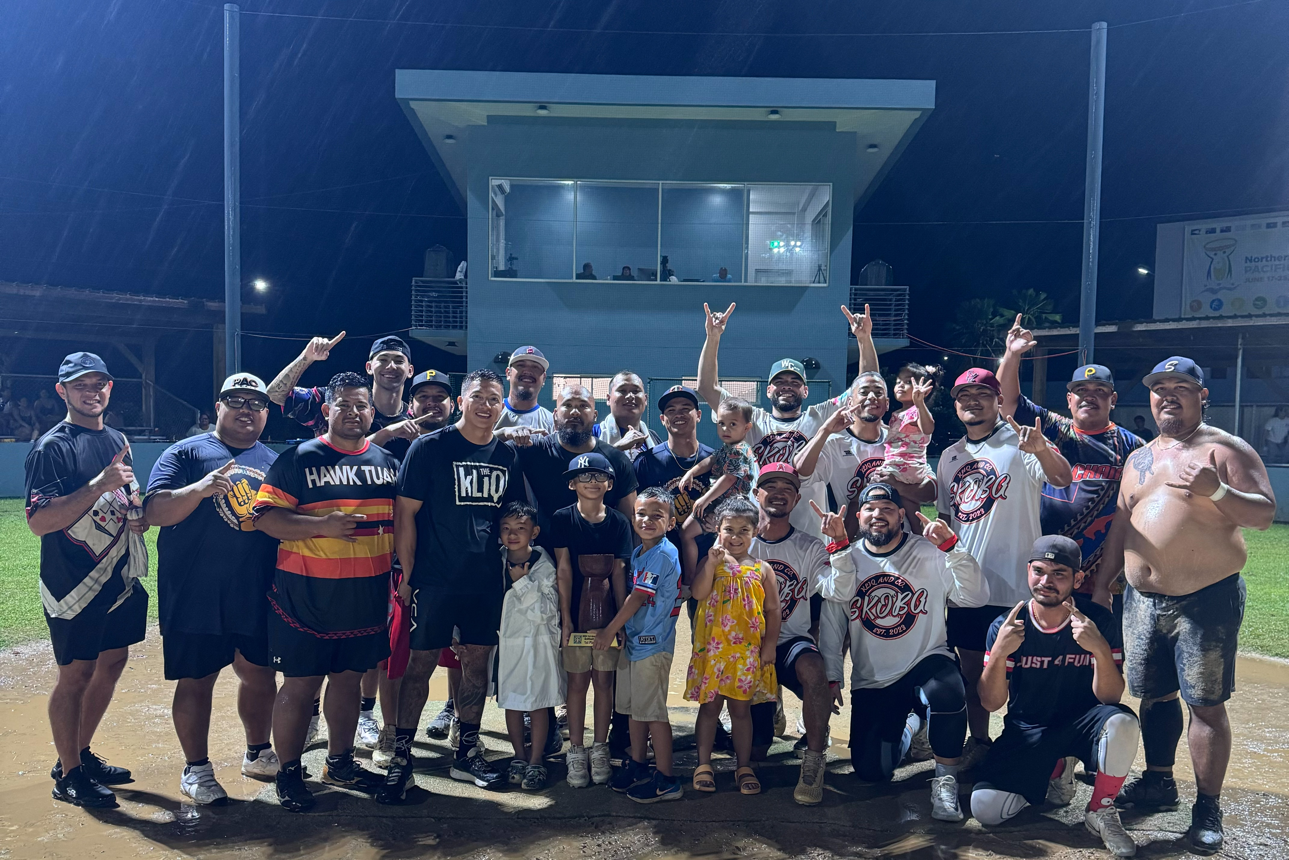 Skoba player pose for a group photo with the championship trophy of the 1st CNMI Labor Day Tournament. 