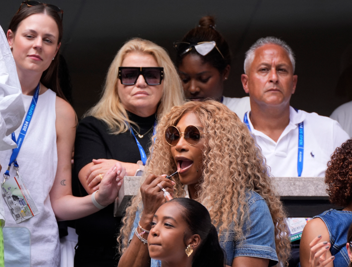 Former tennis player Serena Williams is seen in the stands during the third-round match between Australia's Christopher O'Connell and Italy's Jannik Sinner in the U.S. Open in Flushing Meadows, New York, Aug. 31, 2024.