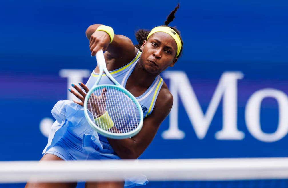Coco Gauff during her match against Emma Navarro on day seven of the 2024 U.S. Open tennis tournament at the USTA Billie Jean King National Tennis Center in Flushing, NY, Sept. 1, 2024.