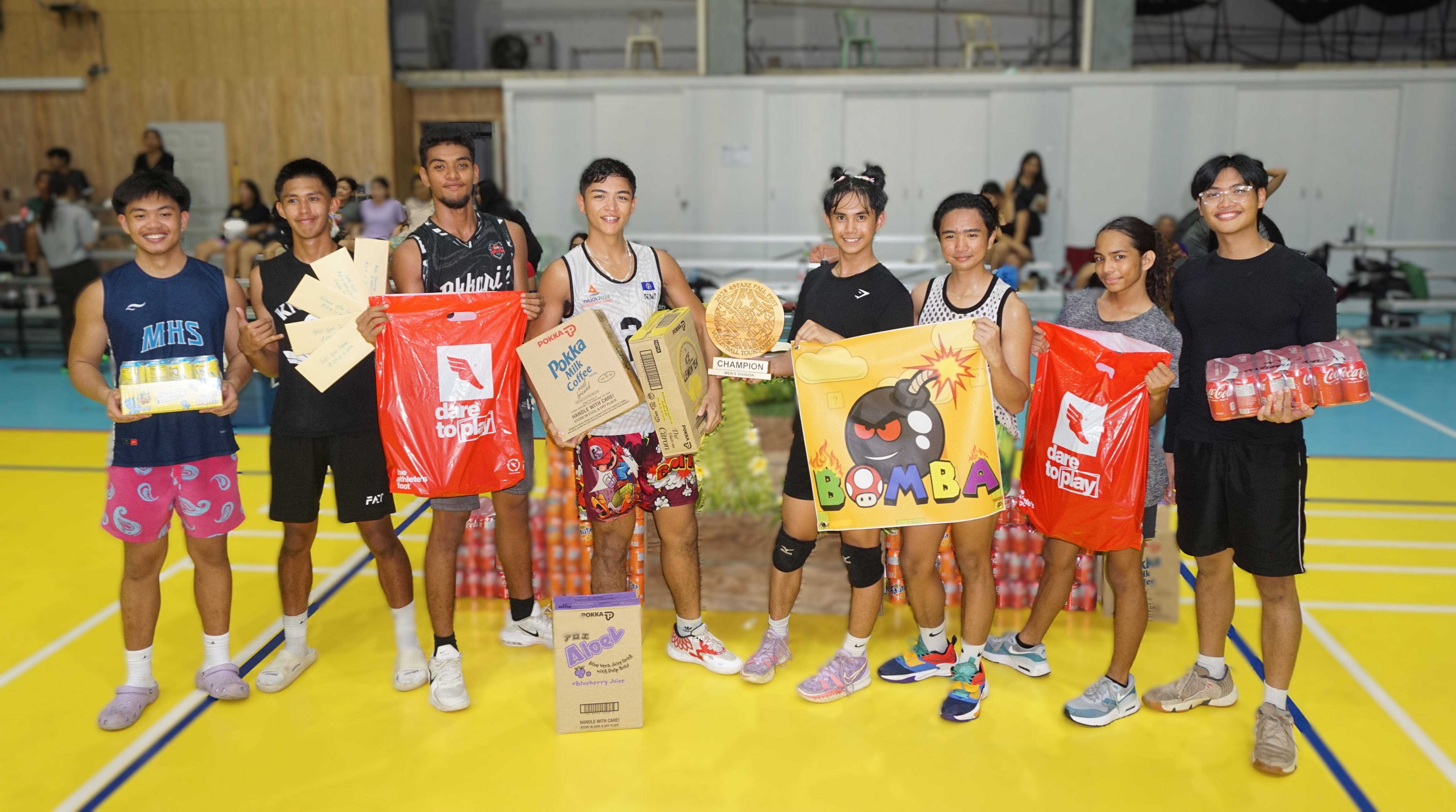 The Bomba players pose for a group photo after topping the men’s division of the Fall Fest Volleyball Tournament 2024 at the Agape Gymnasium on Saturday.