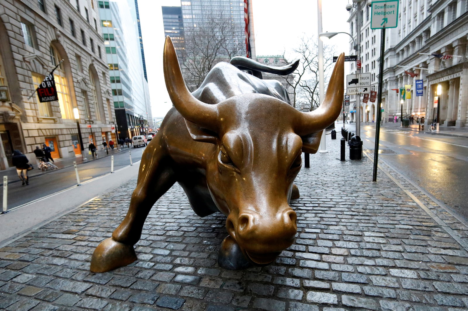 The Wall Street bull is seen in the financial district in New York, March 7, 2017.