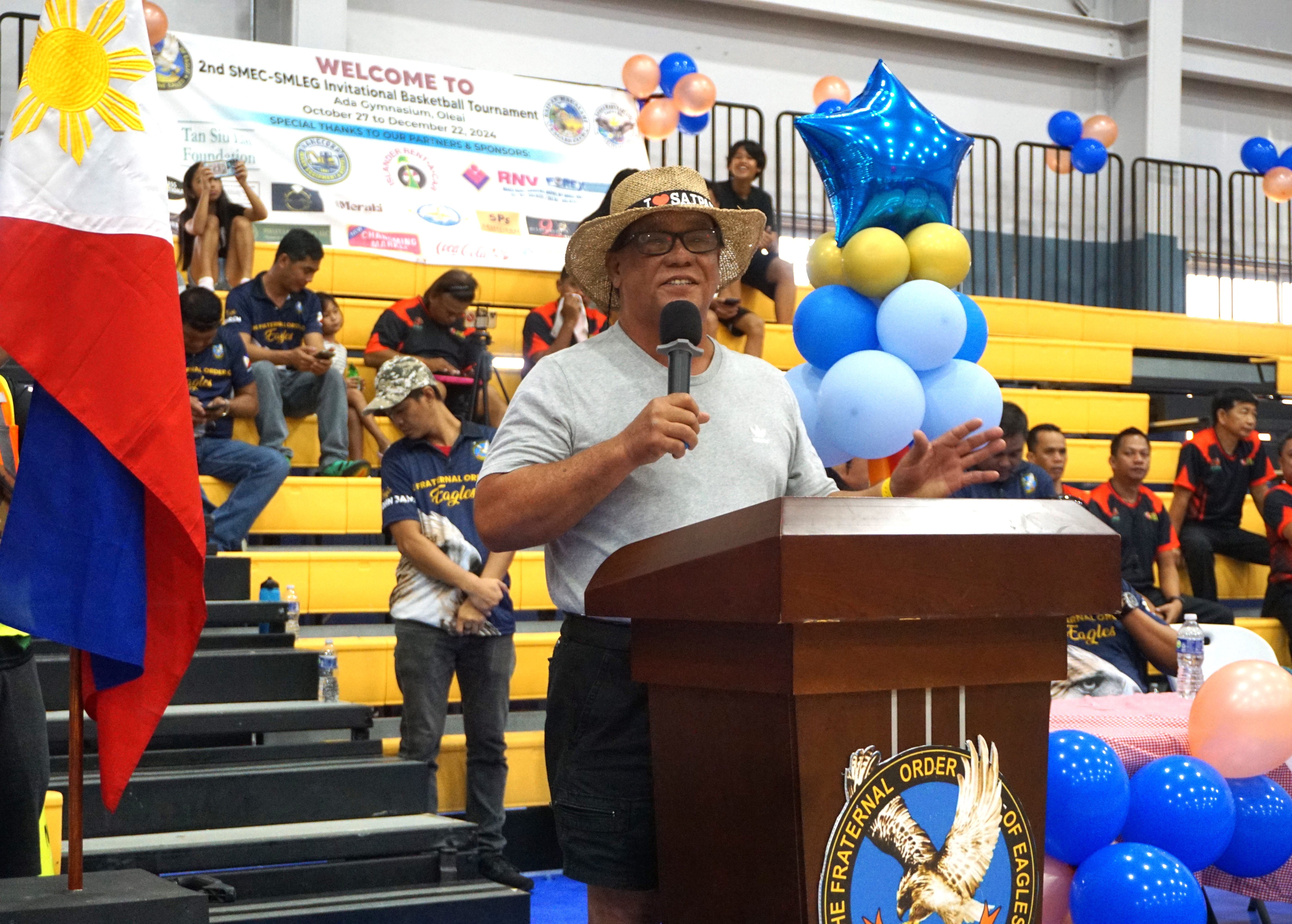 Saipan Mayor Ramon "RB" Camacho delivers his remarks. 