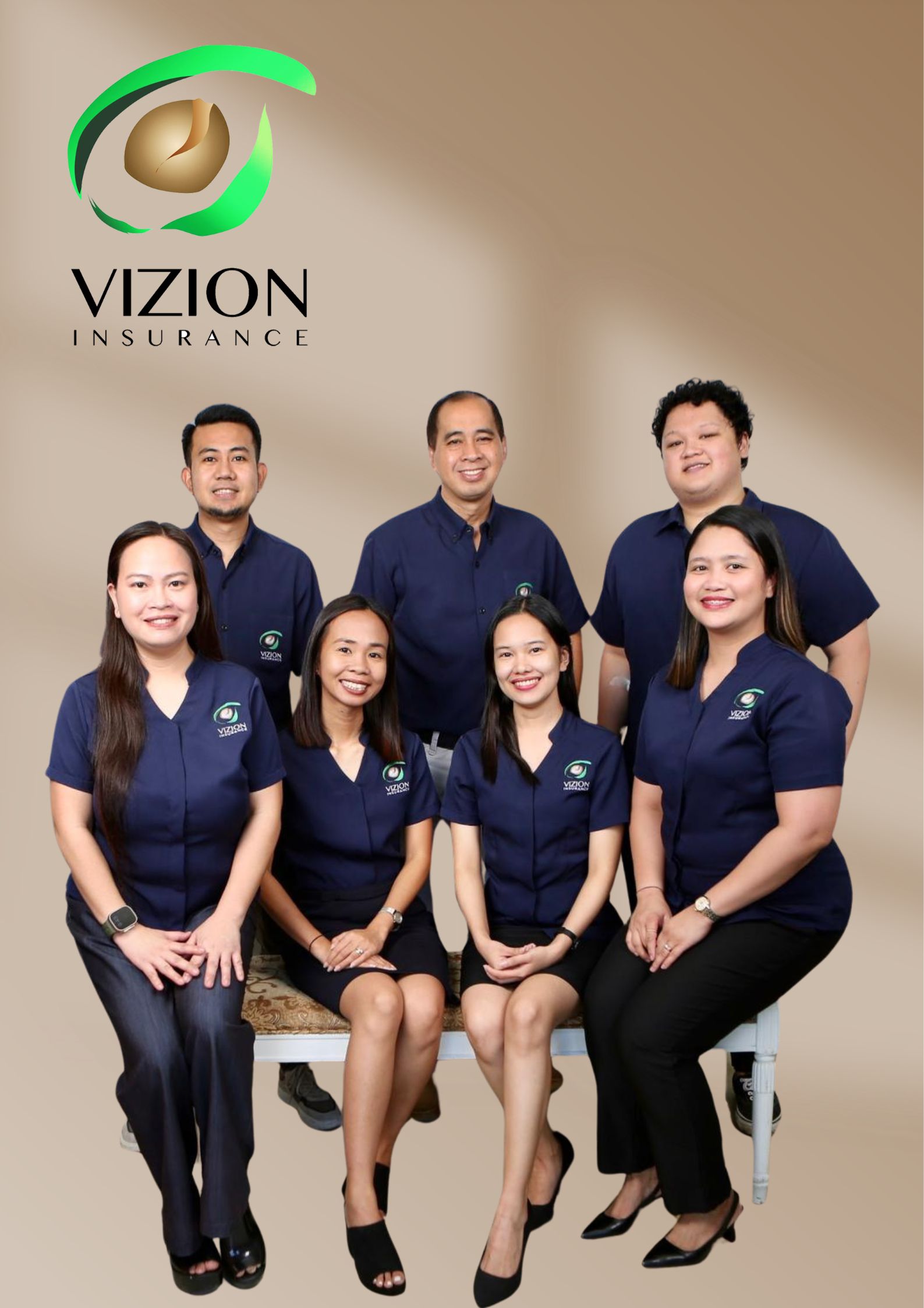 The Vizion Insurance team is led by Operations Manager John V. Capuyon, standing center.