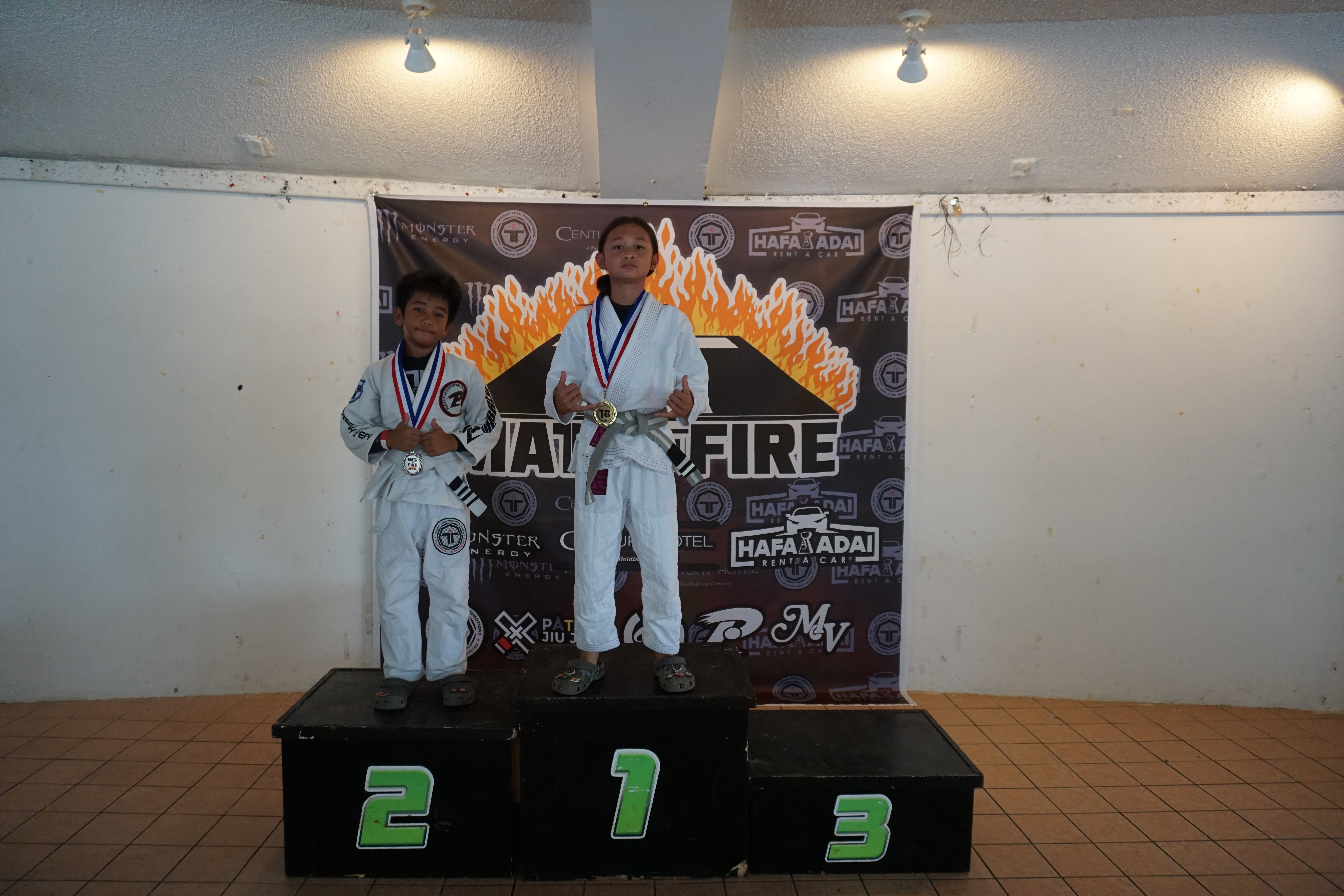 1st place in the Pewee 3 division Reiden Travilla, 2nd place Deighton Muna.​