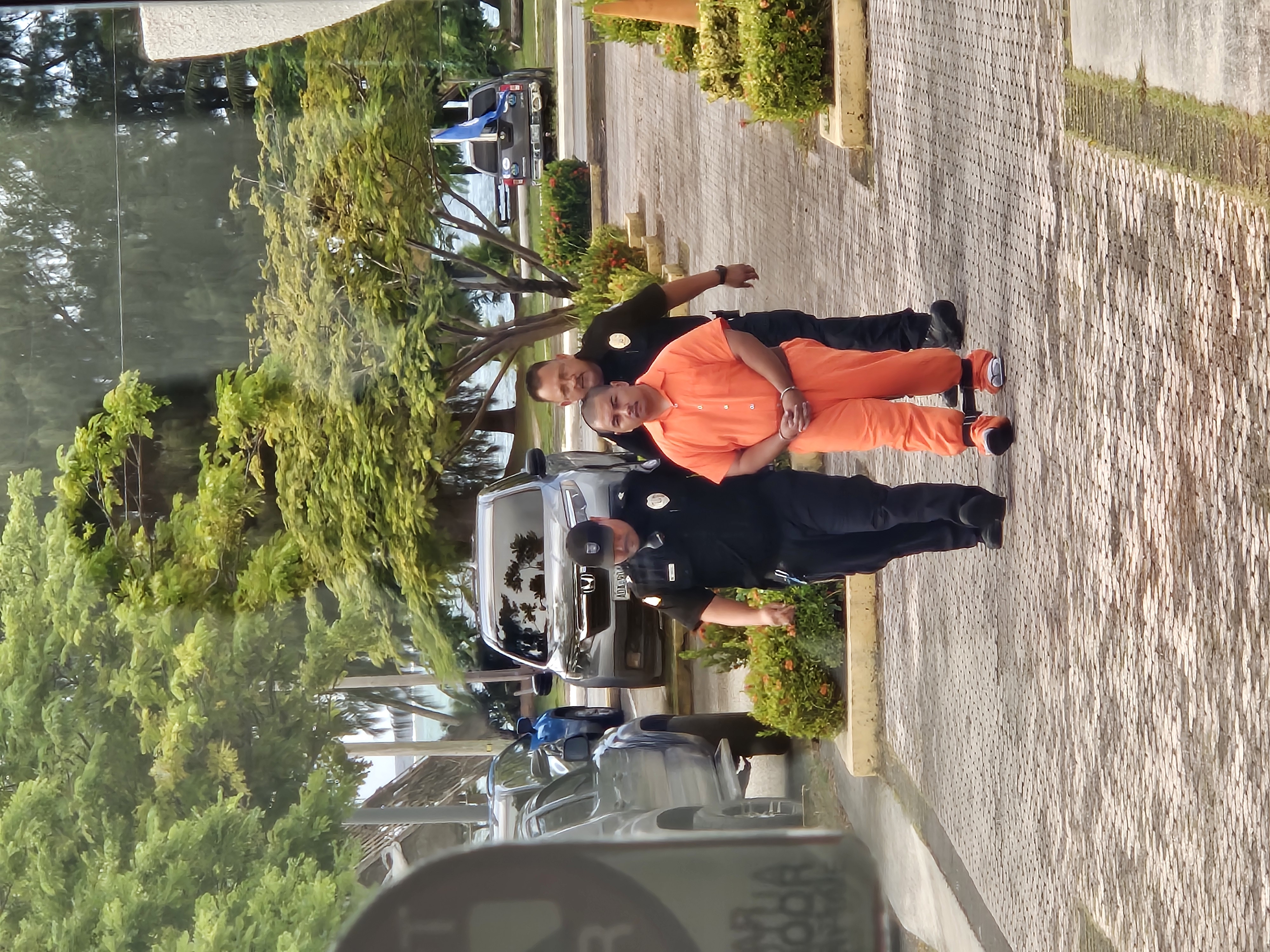 Police Officer Troy Anthony Taman Manahane is escorted by Corrections officers at the local courthouse on Wednesday afternoon, Oct. 9, 2024.