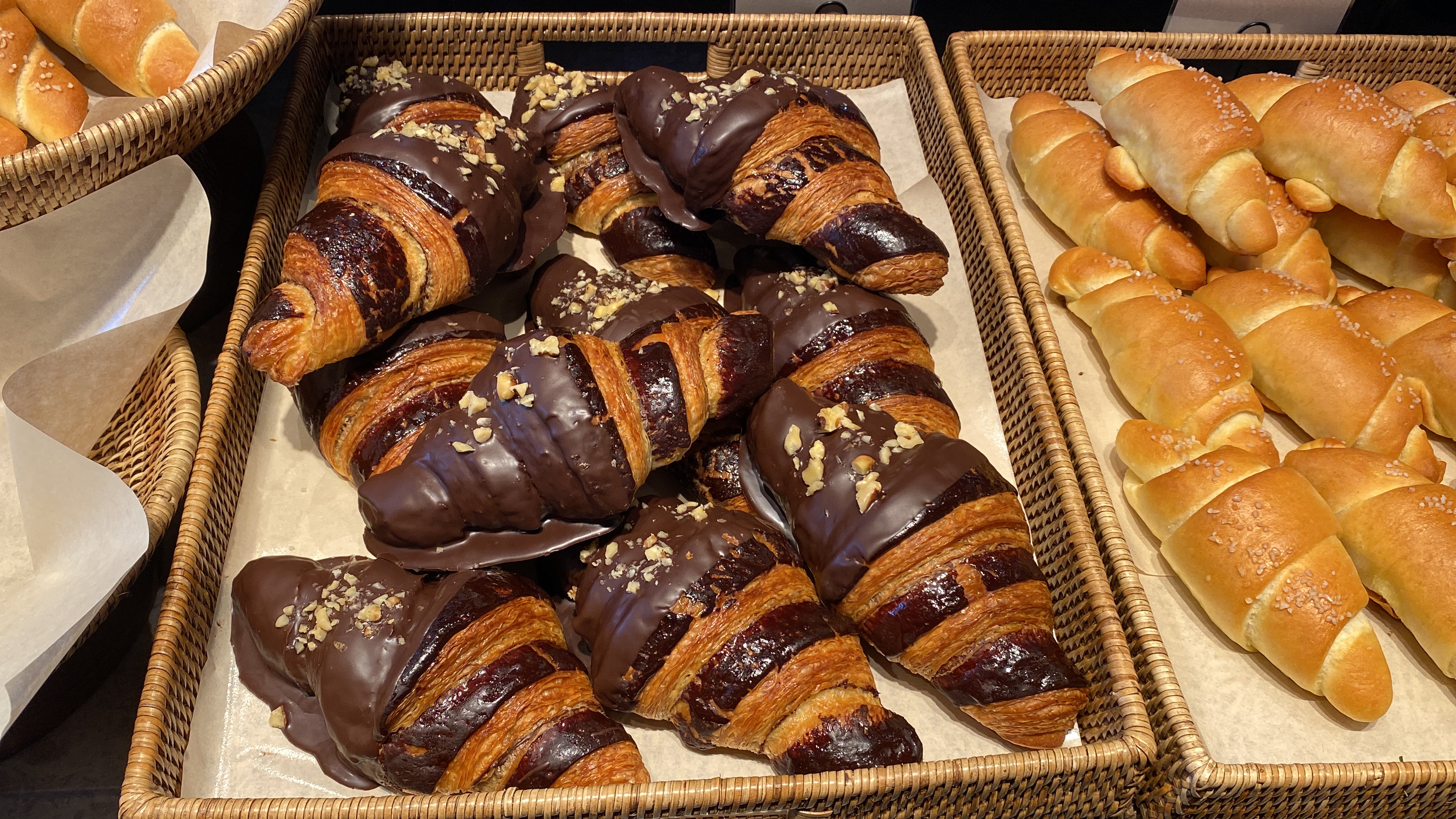Chocolate croissants at Ohas Boulangerie & Café.