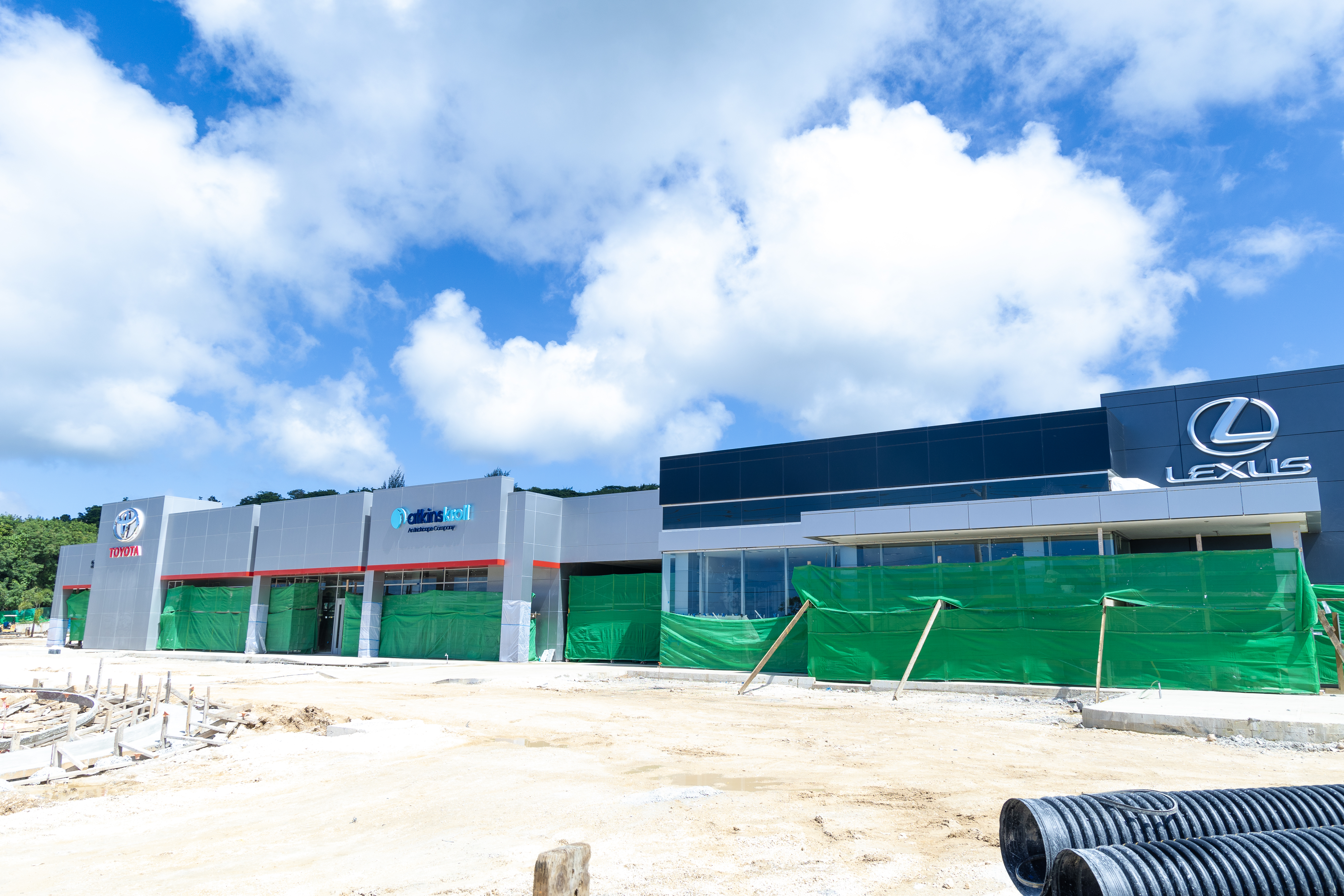 Photo shows the new Toyota and Lexus Showroom and Service Center in the village of Puerto Rico. Atkins Kroll Saipan broke ground on the project last year and it is on track to open this year.