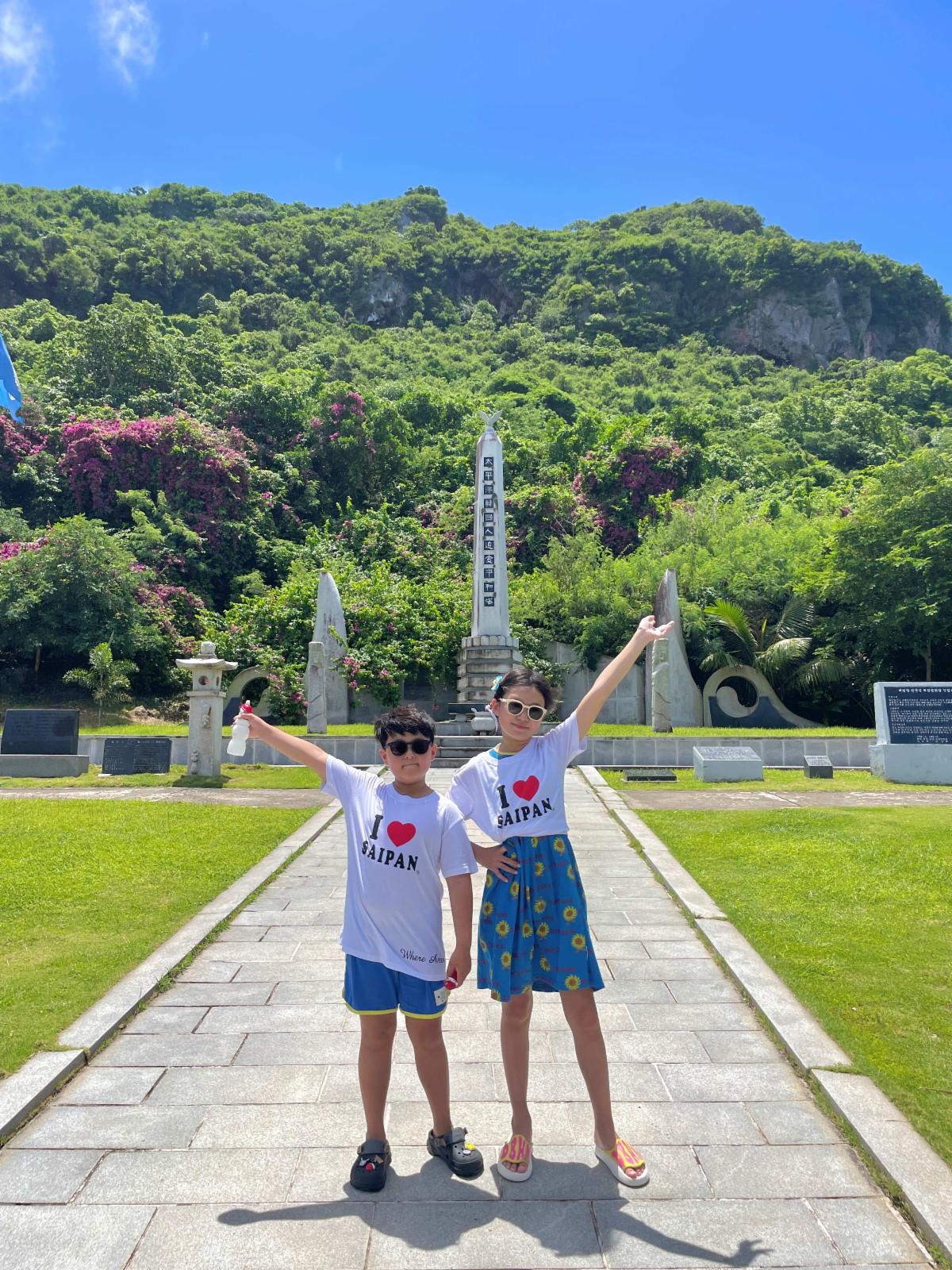 Visiting South Korean children at a memorial in the historic and scenic Marpi region of Saipan in 2023. A recent satisfaction survey of Koreans who have travelled within the last year ranked the Marianas #9 among worldwide destinations.