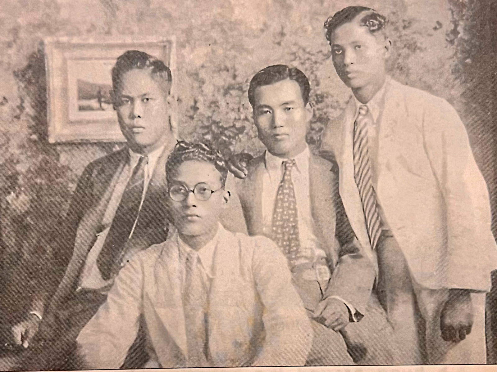 Taken on August 1934 in Tokyo, Japan. This is a photo of the young Herman Jose, standing right, along with Saipan residents, from left, Antonio Diaz, Francis Diaz, and Naoki. Herman Jose R. Guerrero was employed at Nakamura Store and was sent to Japan for training.