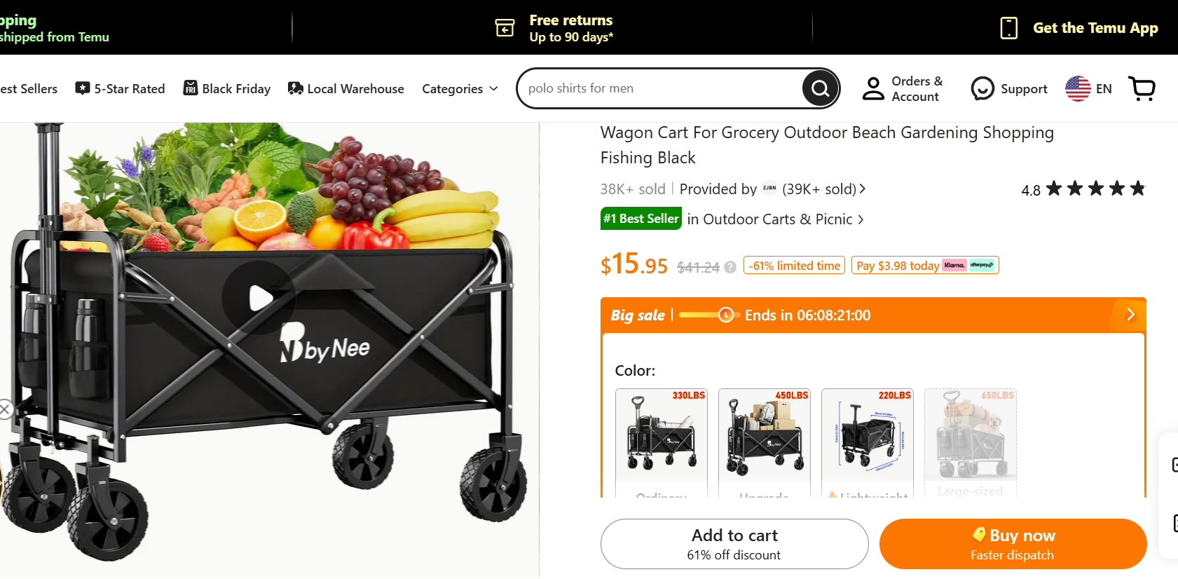 Collapsible folding wagon cart