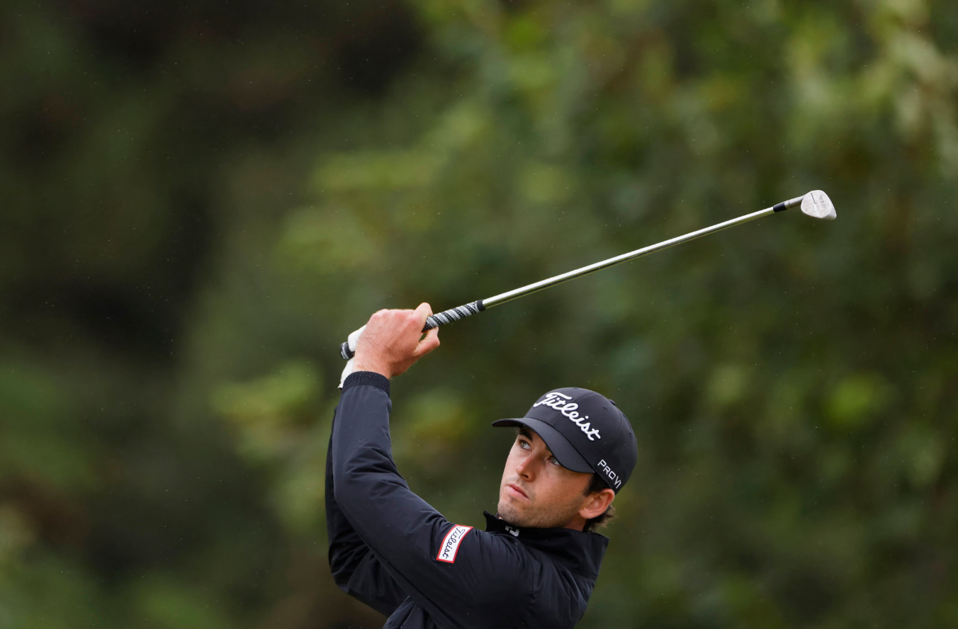 Australia’s Elvis Smylie hits his approach on the 11th fairway during the first round of the 152nd Open Championship at the Royal Troon Golf Club in Troon, Scotland, July 18, 2024