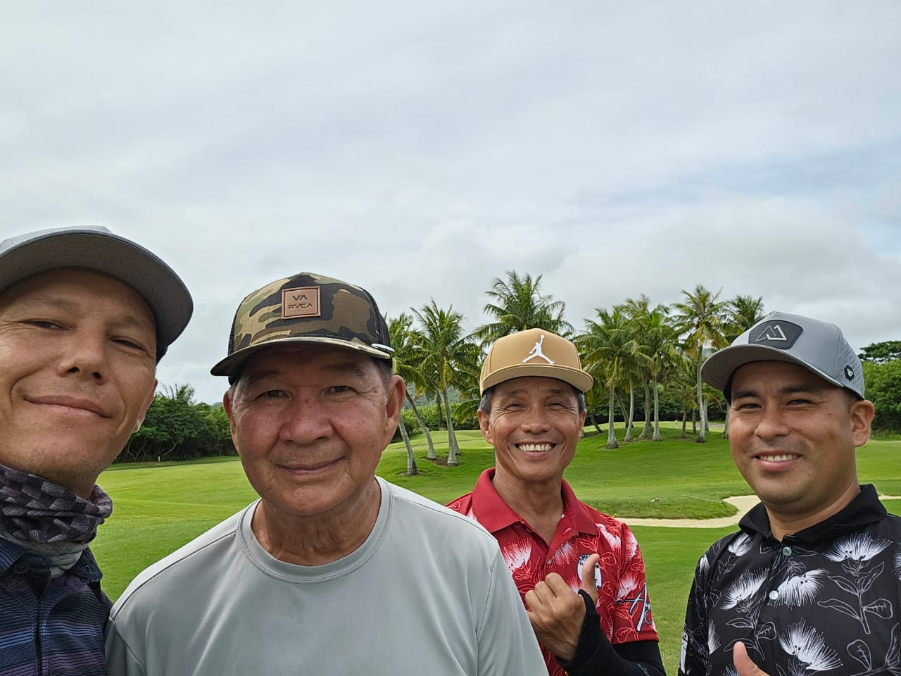 Peter “Dung” Tenorio, Ben Jones Sr, Joe Sasamoto and Jay Muna pose for a photo during the ace round of the Amigos Golf Club’s November Ace of the Month tournament at Laolao Bay Golf & Resort.