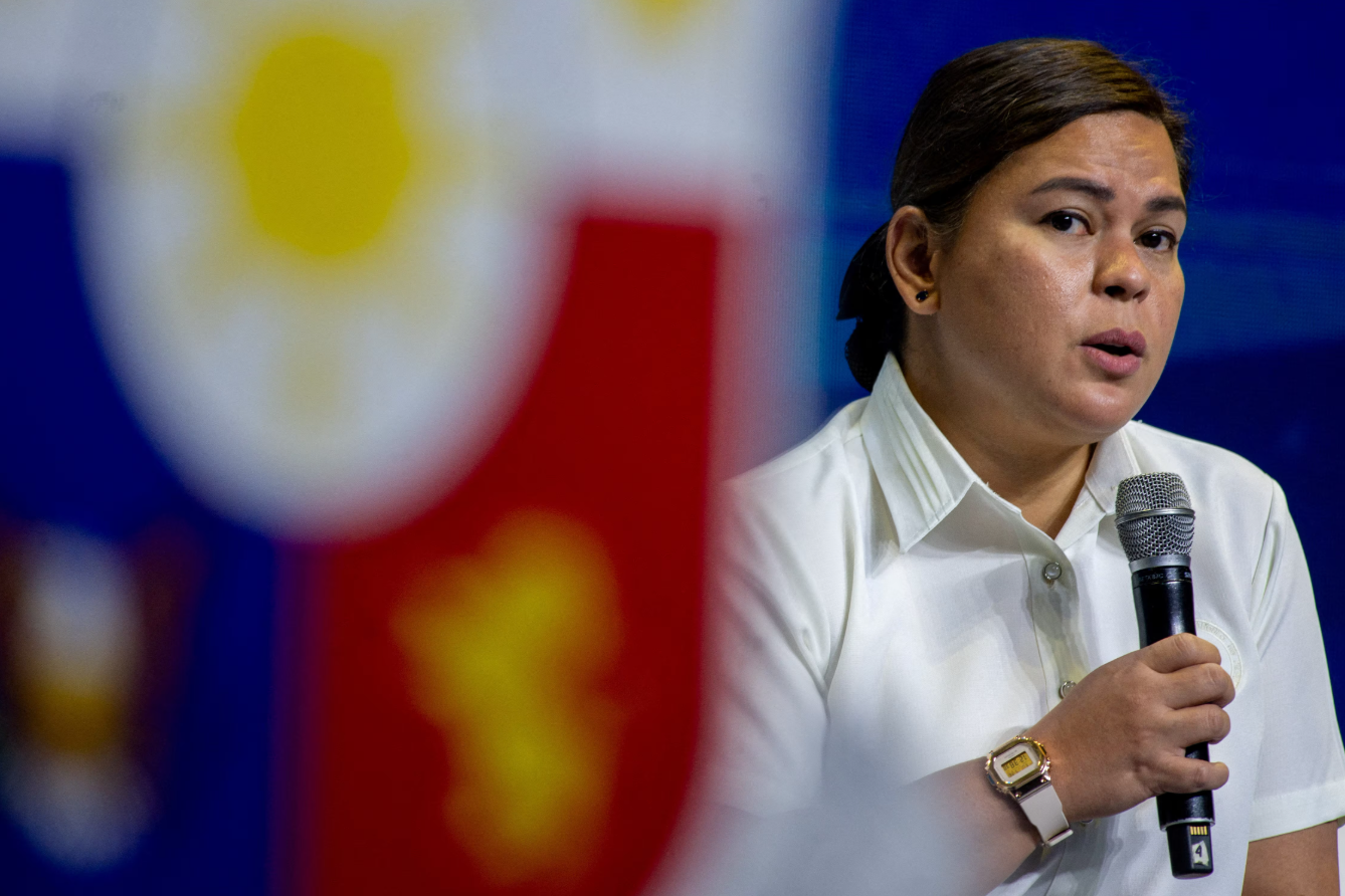 Philippine Vice President Sara Duterte speaks during an economic briefing in Pasay City, Metro Manila on July 26, 2022.
