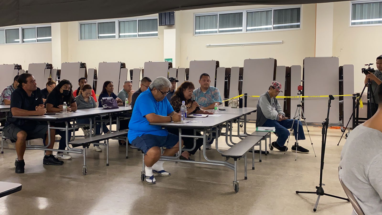 Sen. Celina Babauta and Senate Vice President Donald Manglona at the public hearing.