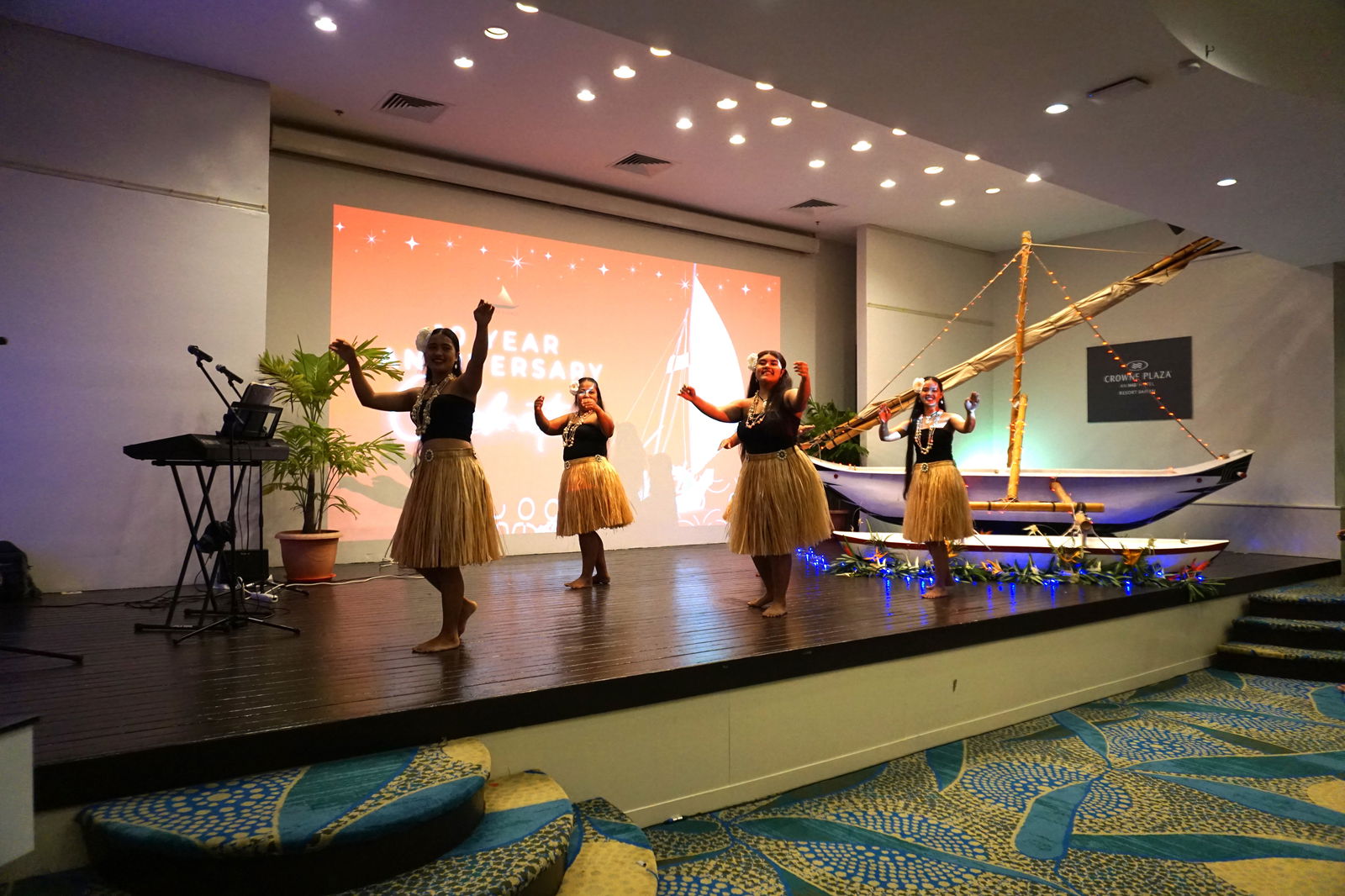 Chamorritas perform a traditional dance.