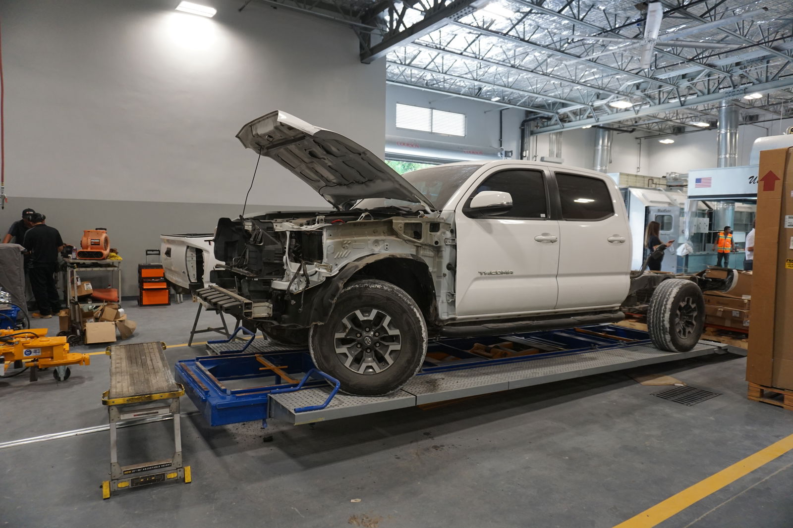 The car alignment machine at AK’s new facility in Puerto Rico.