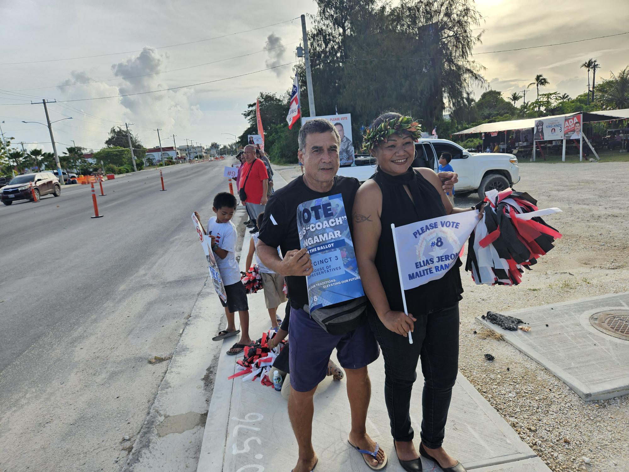 Independent House candidate for Precinct 3 Coach Elias Rangamar and Republican House candidate for Precinct 4 Rose Rios.