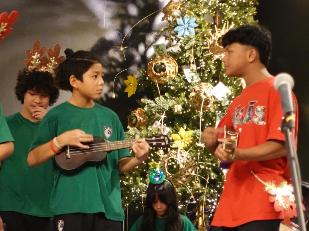 Northern Marianas International School band and chorus perform at Christmas in The Marianas in December 2023 in Garapan.