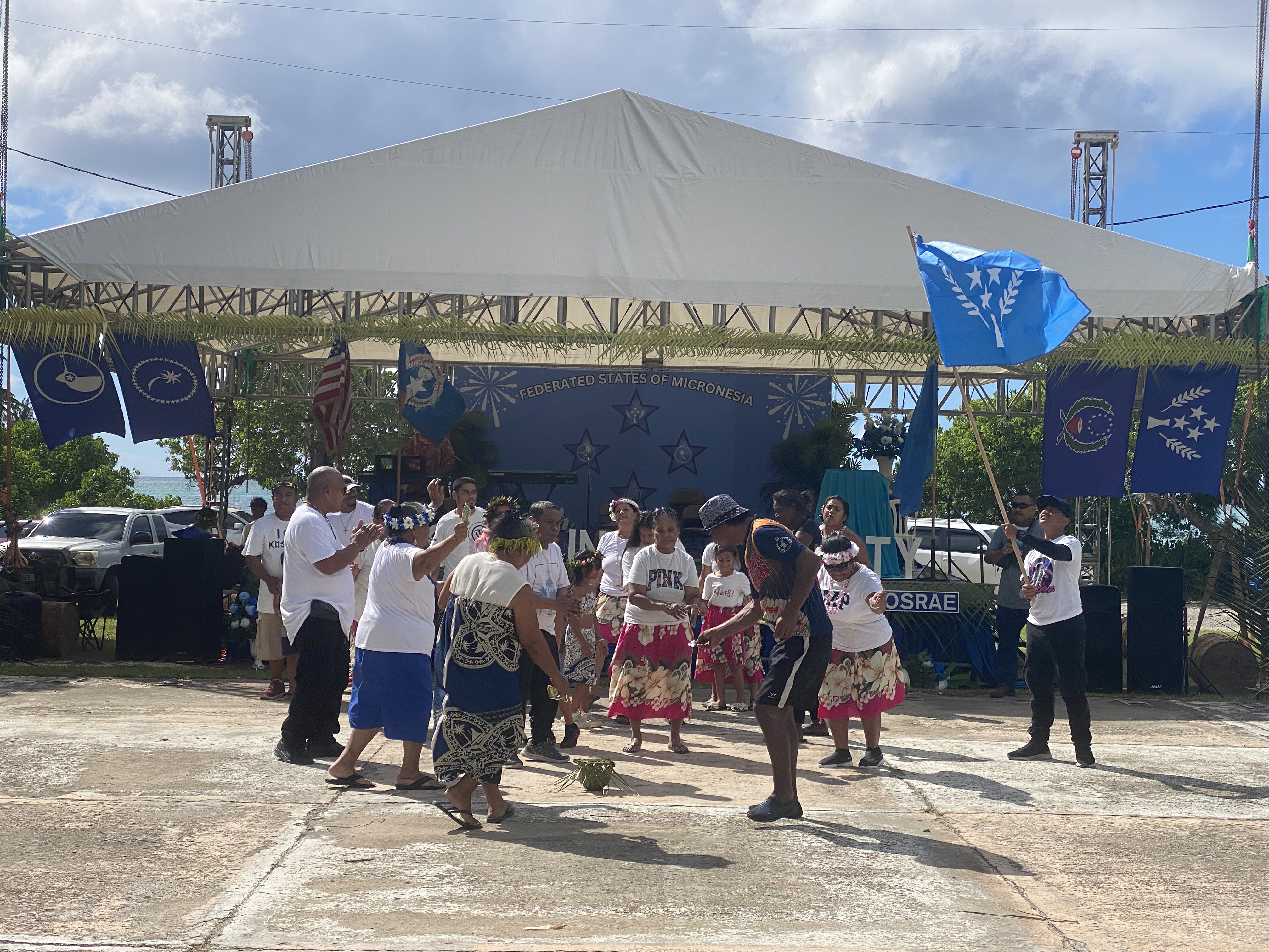 Kosraen dancers perform during FSM Independence Day celebration at Garapan Fishing Base on Monday.  