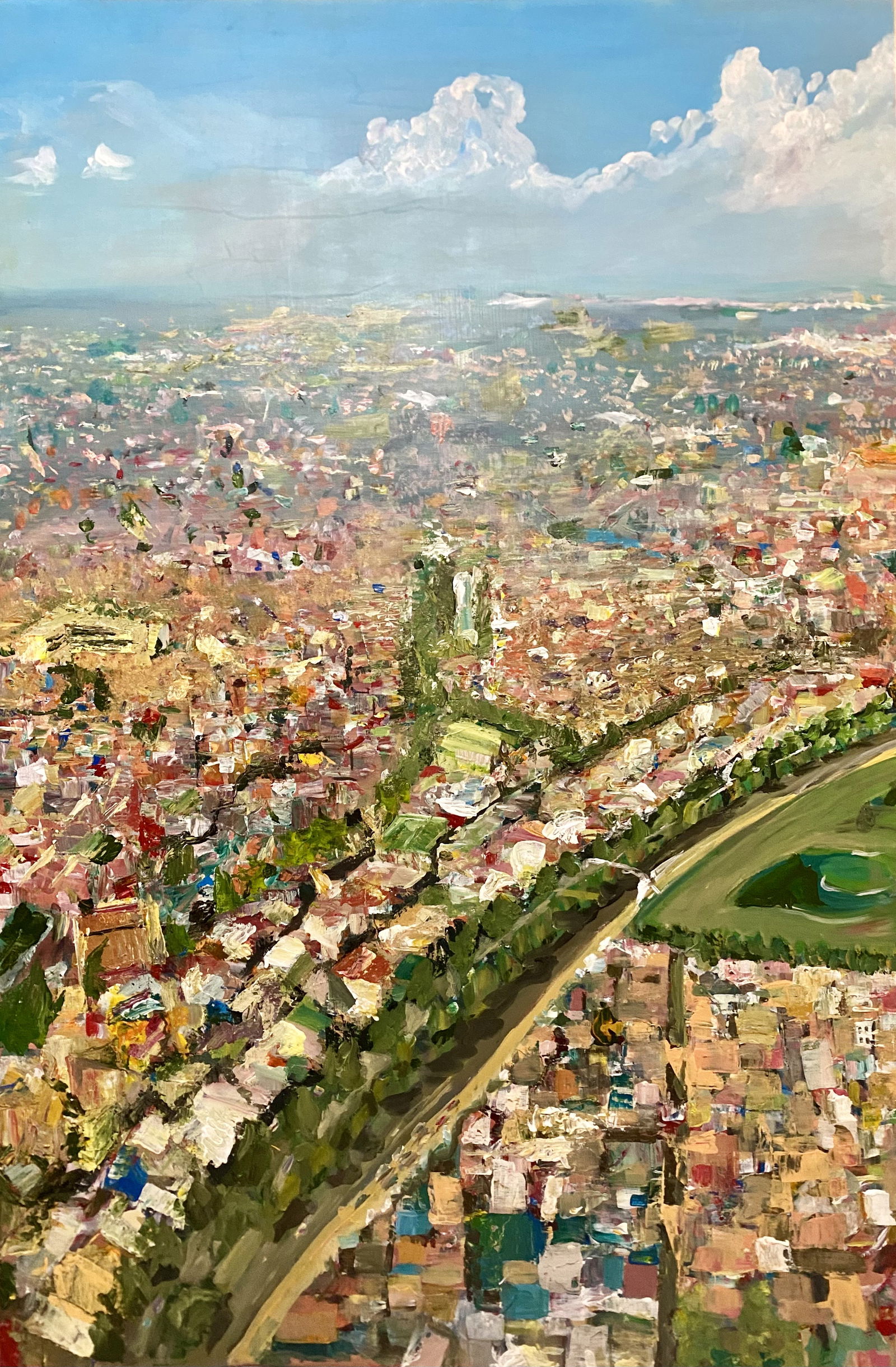 Arriving Manila (acrylic) by Julius Sotomayor is an upcoming exhibition at the University of Guam Isla Center for the Arts. 