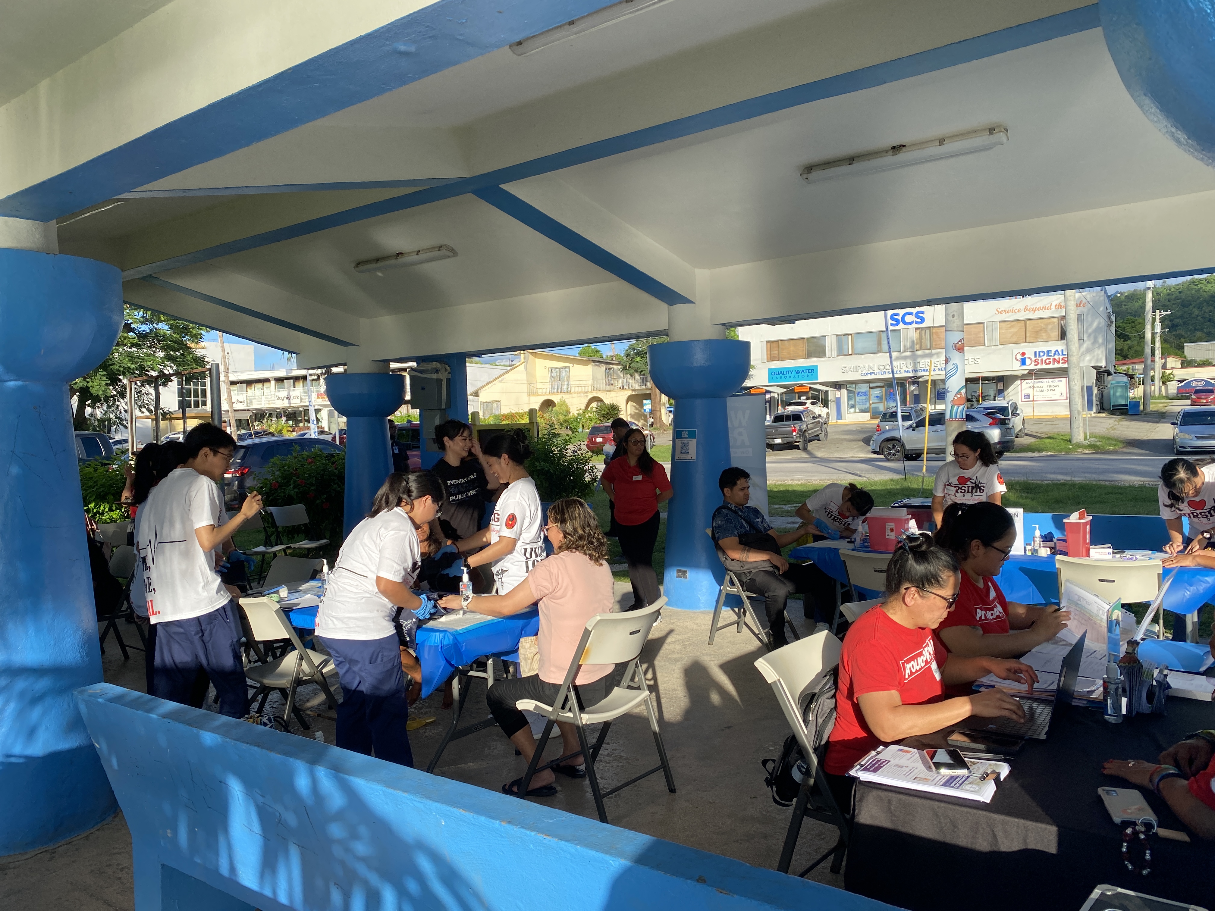 Community members participate in the Walk and Roll on Wednesday health screenings at the 13 Fishermen Pavilion on Nov. 20, 2024