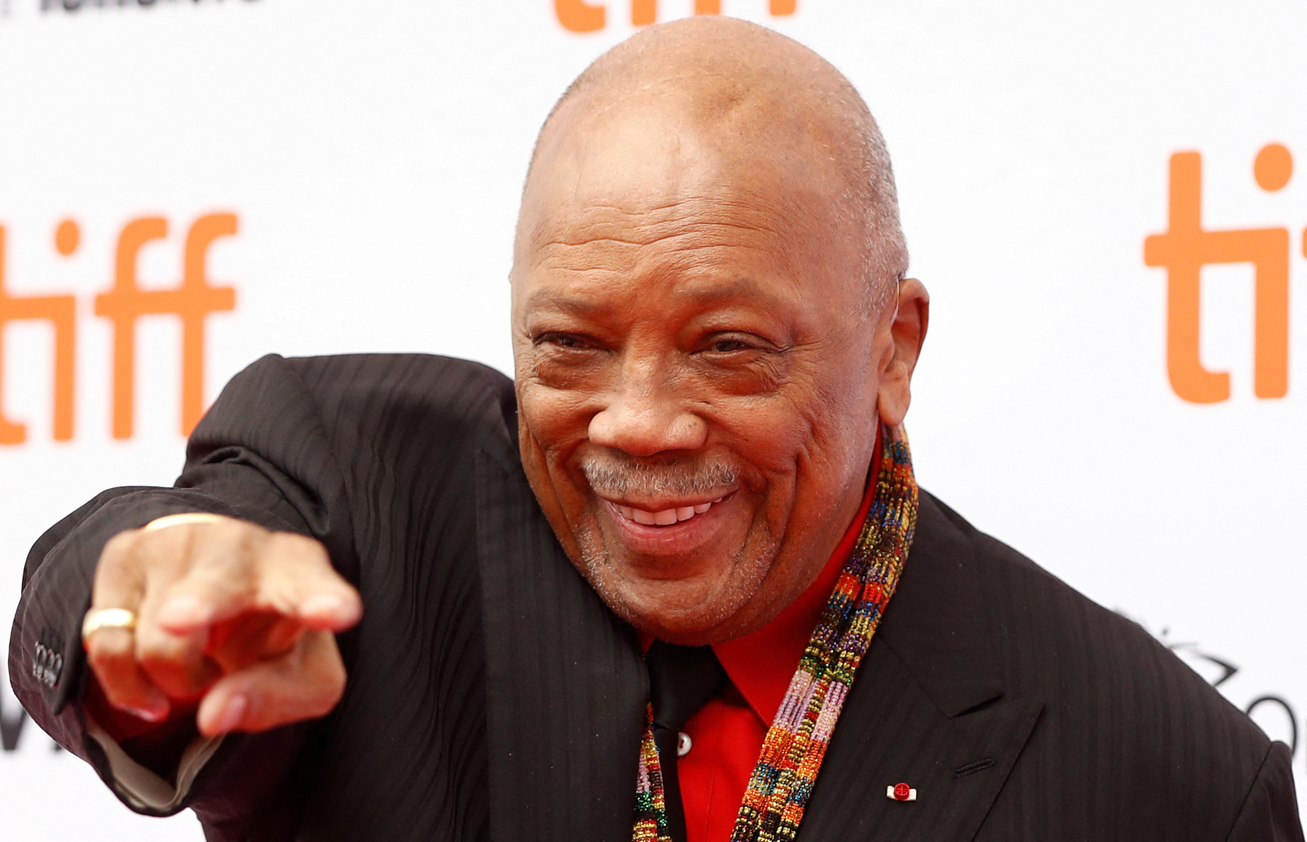 Music producer Quincy Jones arrives for the world premiere of “Quincy” at the Toronto International Film Festival in Toronto, Canada, Sept. 9, 2018.
