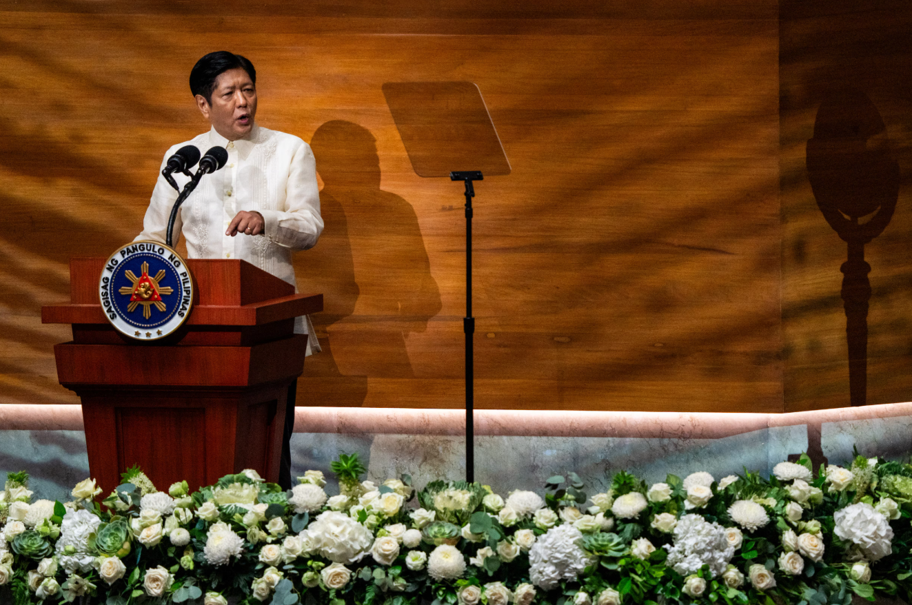 Philippine President Ferdinand Marcos Jr. delivers his third State of the Nation Address in the chamber of the House of Representatives in Quezon City, Metro Manila on July 22, 2024.
