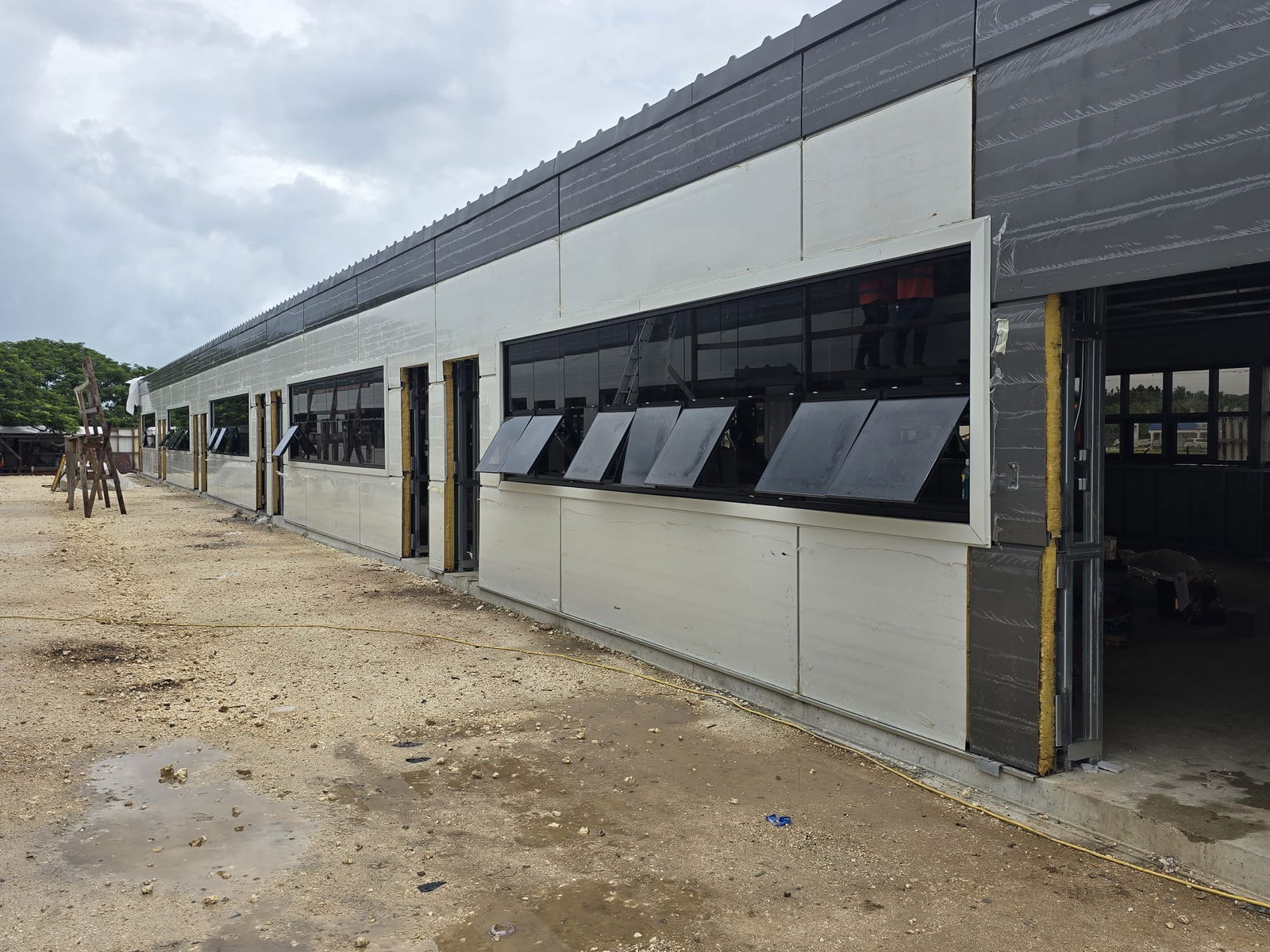 One of Hopwood’s nearly completed modular classrooms.