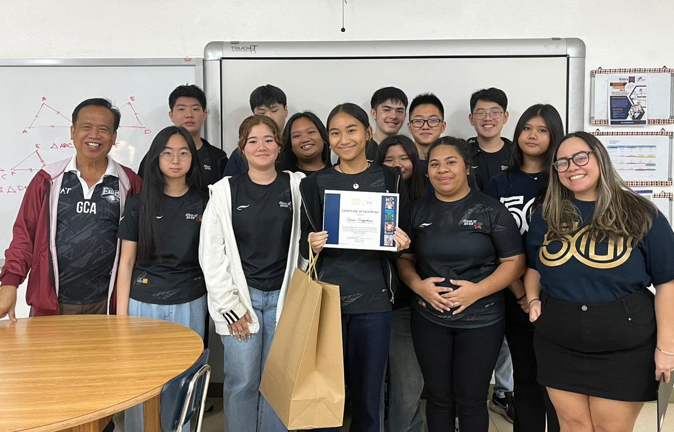 Eliane Pagaduan with her classmates, teacher, Pacifica Co-Op Intern Shelina Beltran and Marketing Coordinator Dionne Camacho