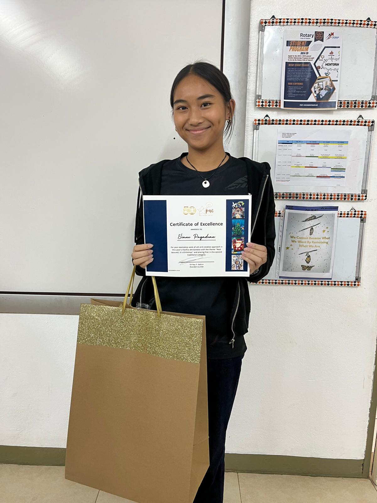 Traditional Second Category winner, Eliane Pagaduan, Grace Christian Academy