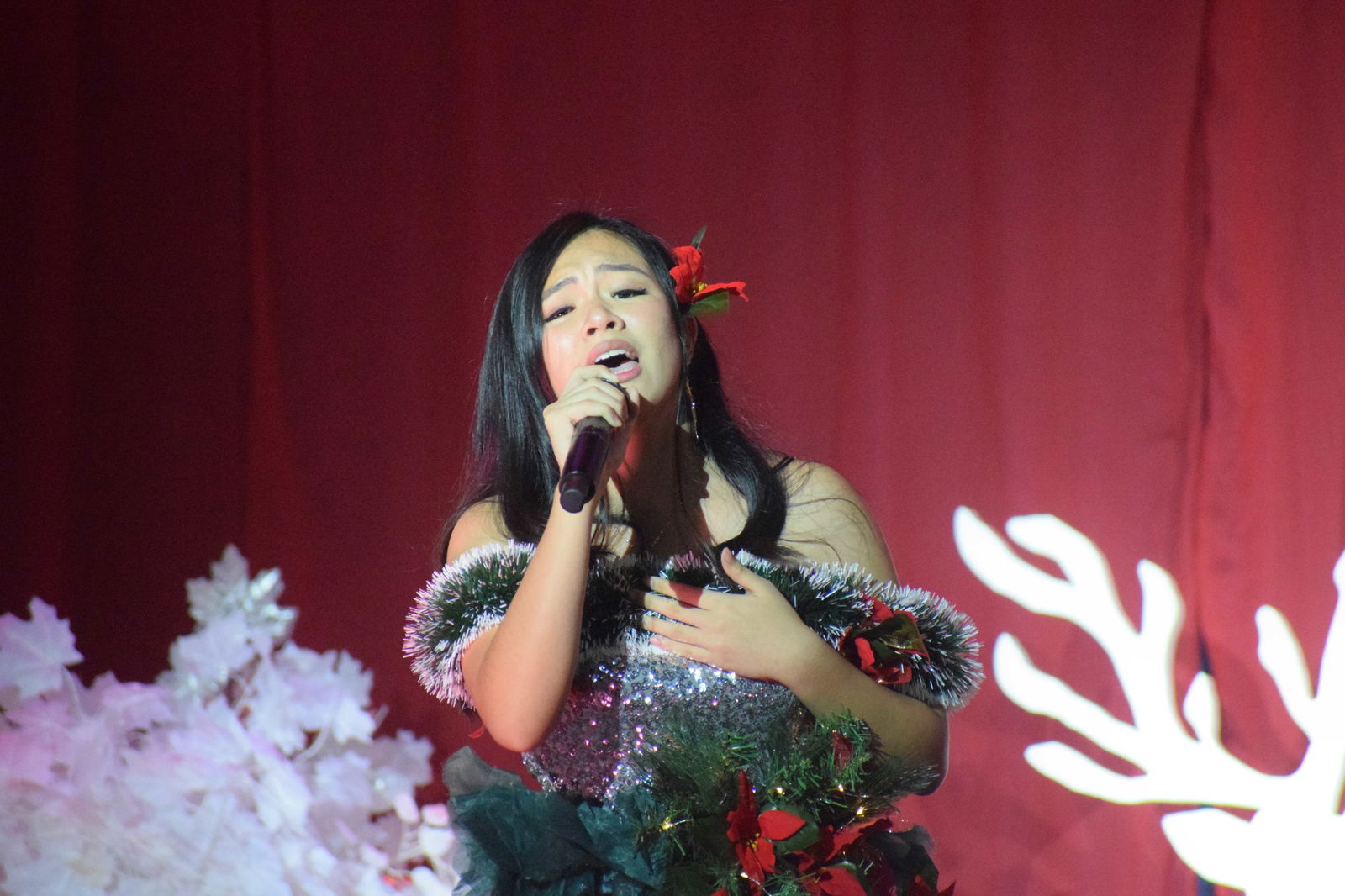 CNMI’s Got Talent adult category grand prize winner Bernice Sabino performs at Kensington Hall on Saturday.