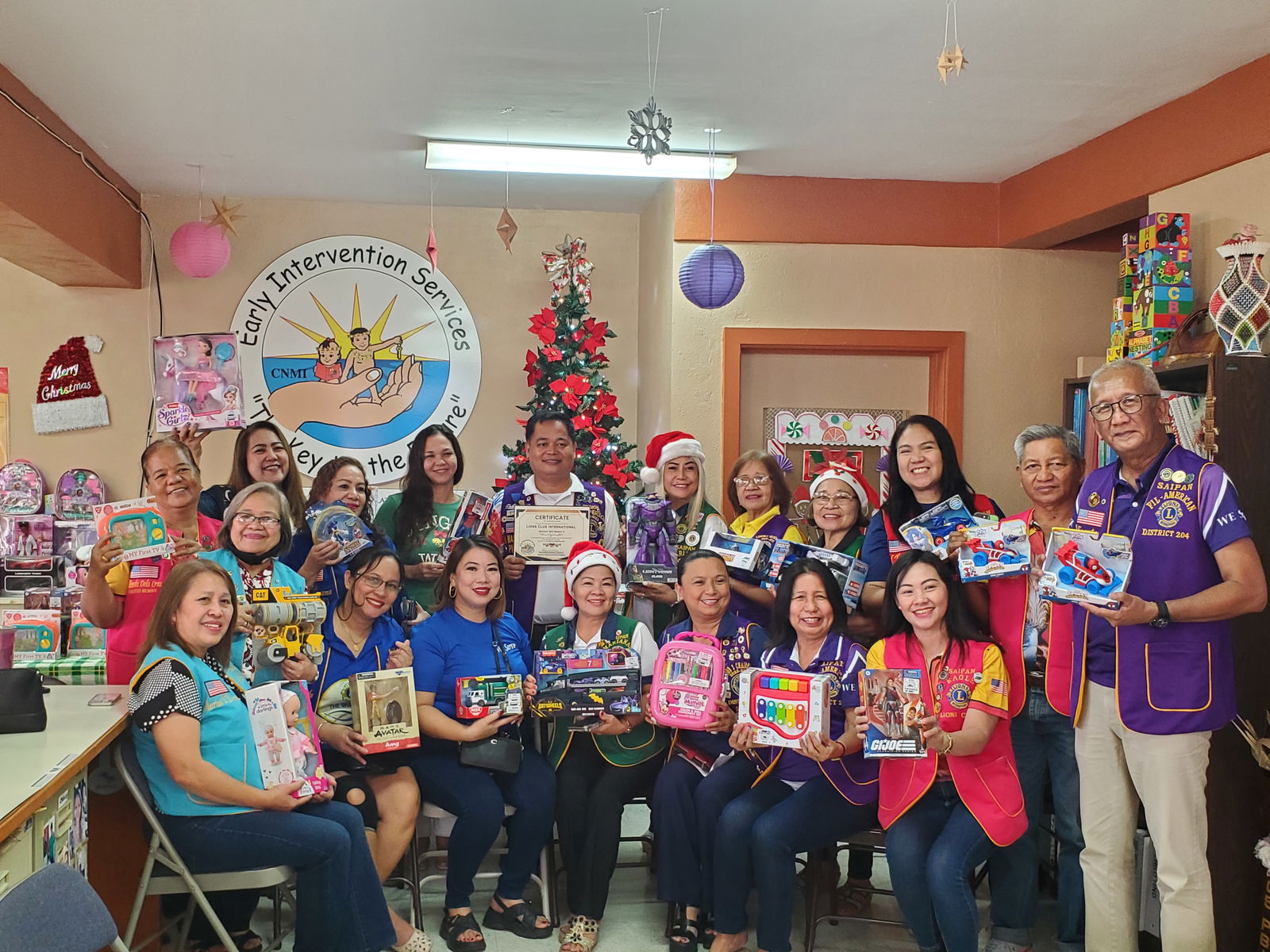 The Lions Club International, District 204, Region 2 donated gifts for the children of the Early Intervention Services on Dec. 19, 2024.