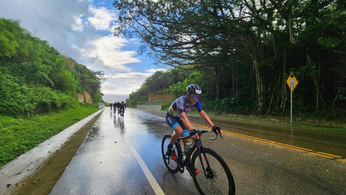 Bikers take on the 100K Hell of the Marianas on Dec. 7, 2024, in Saipan.