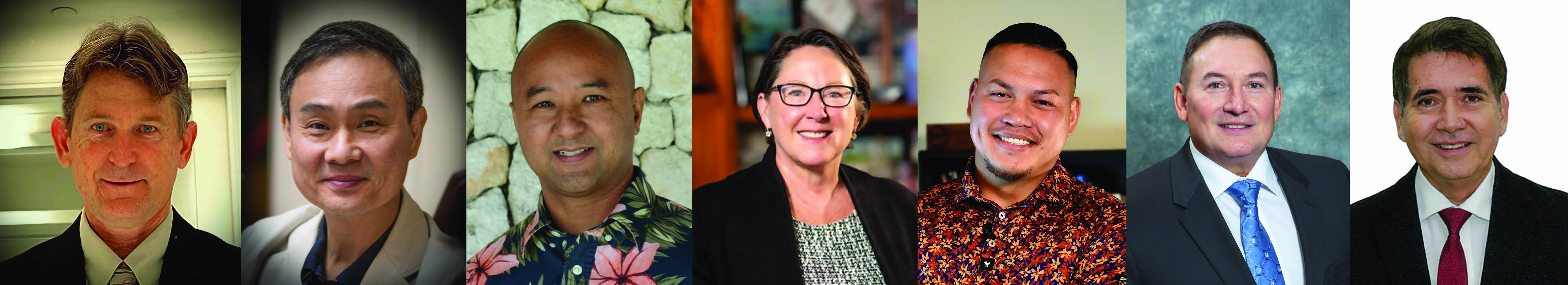 From left, Craig Wade, Ho S. Eun, Joe Guerrero, Kim Young, Michael A. Taitano, Paul A Calvo and Tamio Clark.