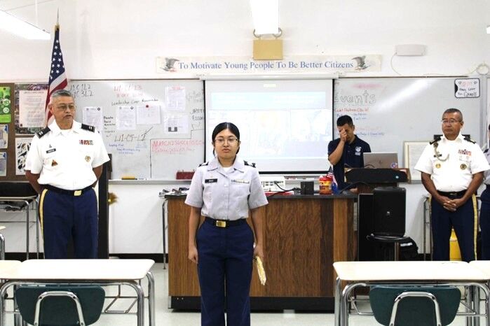 Stephanie Diaz is a recipient of several awards for her accomplishments and in JROTC.