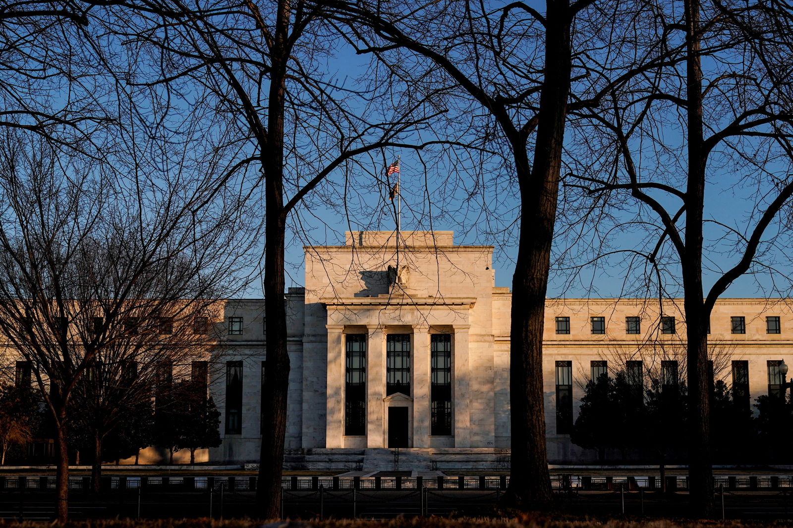 The Federal Reserve building is seen in Washington, D.C., Jan. 26, 2022.