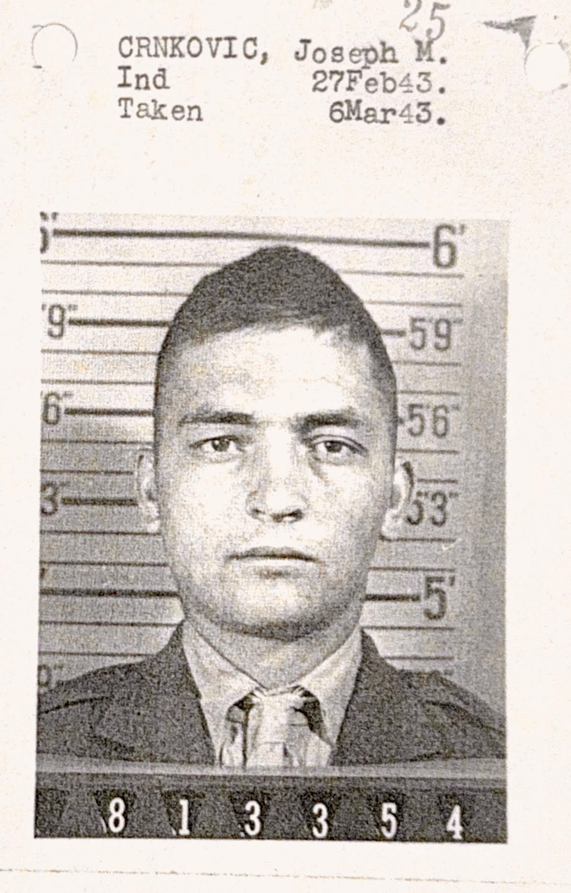 Joseph Matthews Crnkovic's enlistment photo