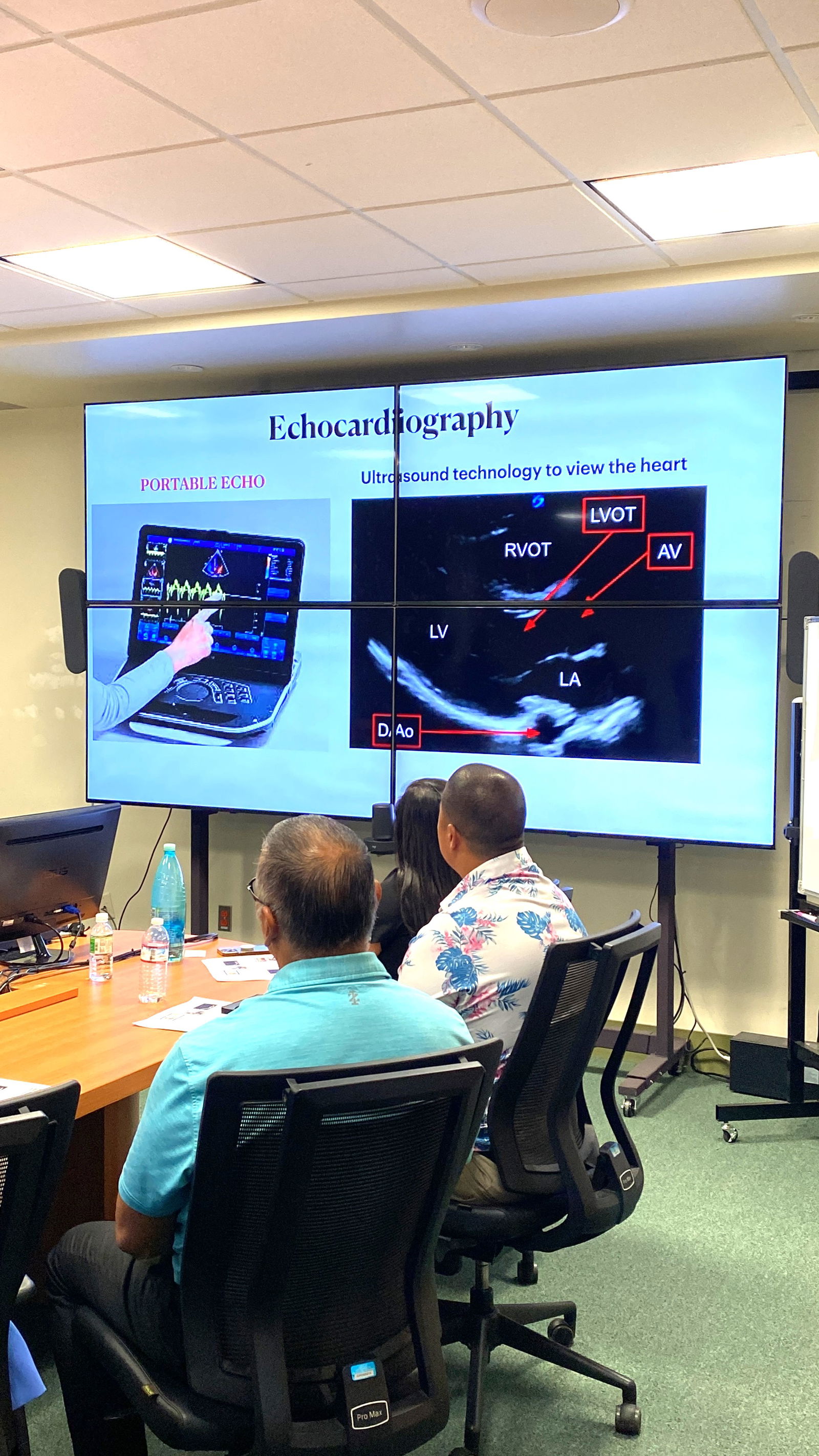 A picture of what the echocardiogram machine is capable of doing for patients.