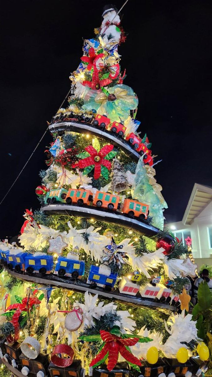 A pageant of Christmas Trees decorated by school children are on display at Paseo de Marianas in Garapan, Saipan, in The Marianas as part of the 20th Annual Christmas in The Marianas organized by the Marianas Visitors Authority.