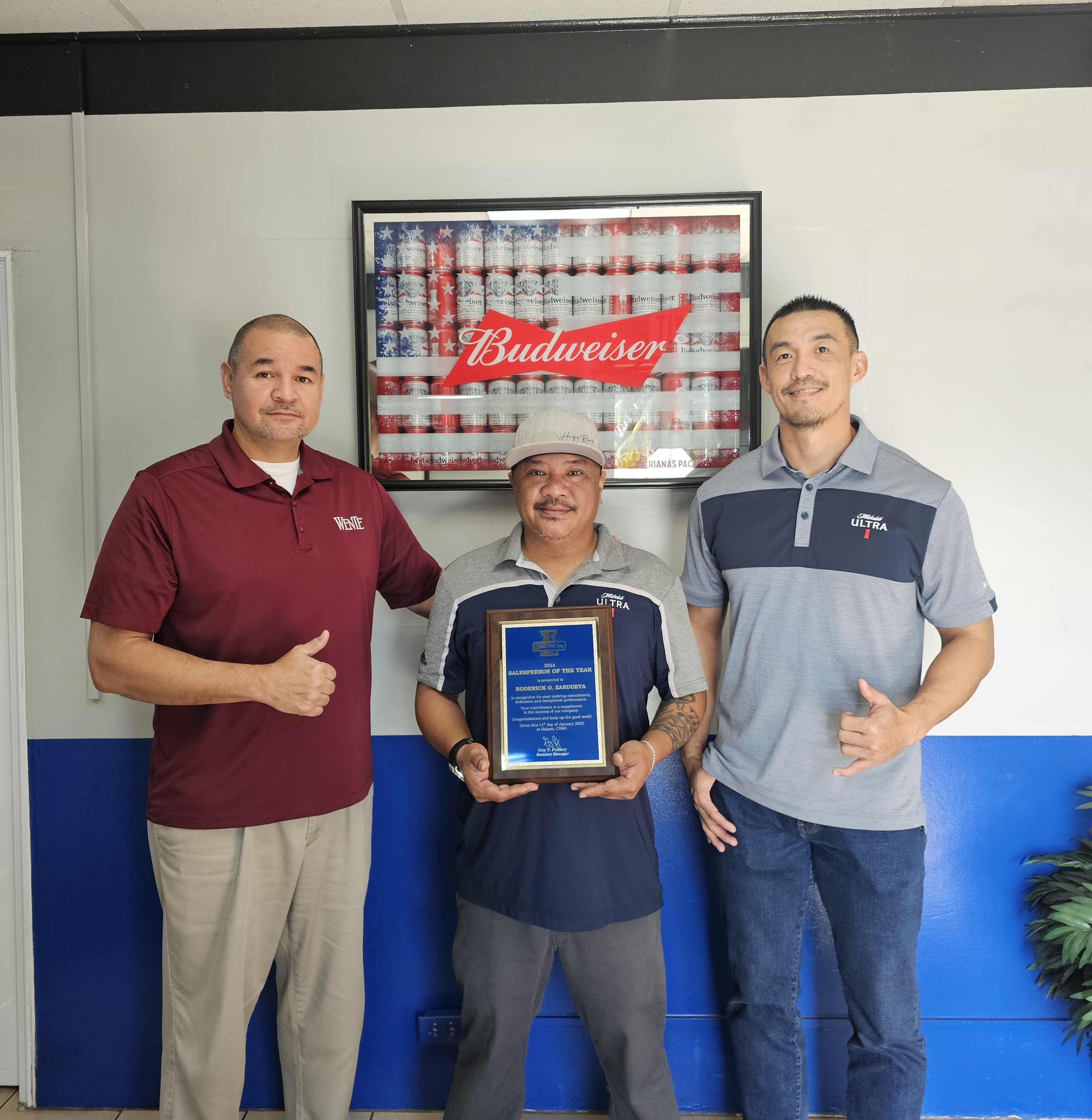 From left, Guy Pudney, Marpac resident manager; Roderick Zandueta, Marpac beverage on-premise sales representative; and James Lee, Marpac beverage sales manager.