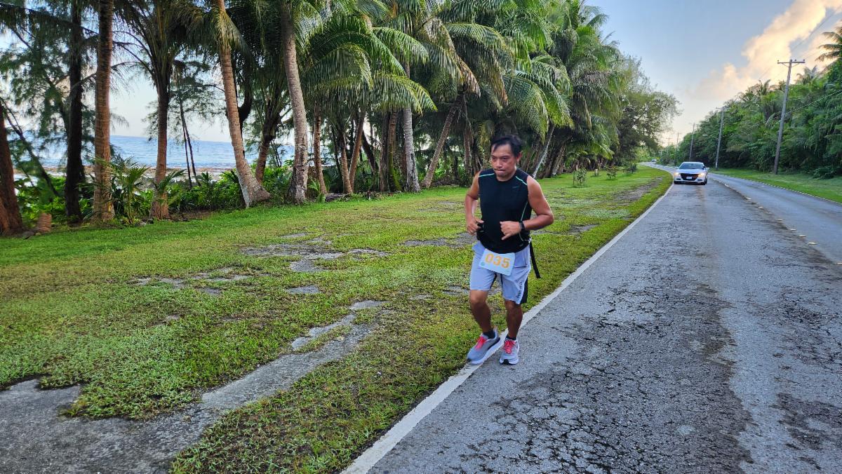 Michael Pimentel of the Marianas takes on the half marathon course during the 2nd Annual Rota Marathon on Jan. 18, 2025.