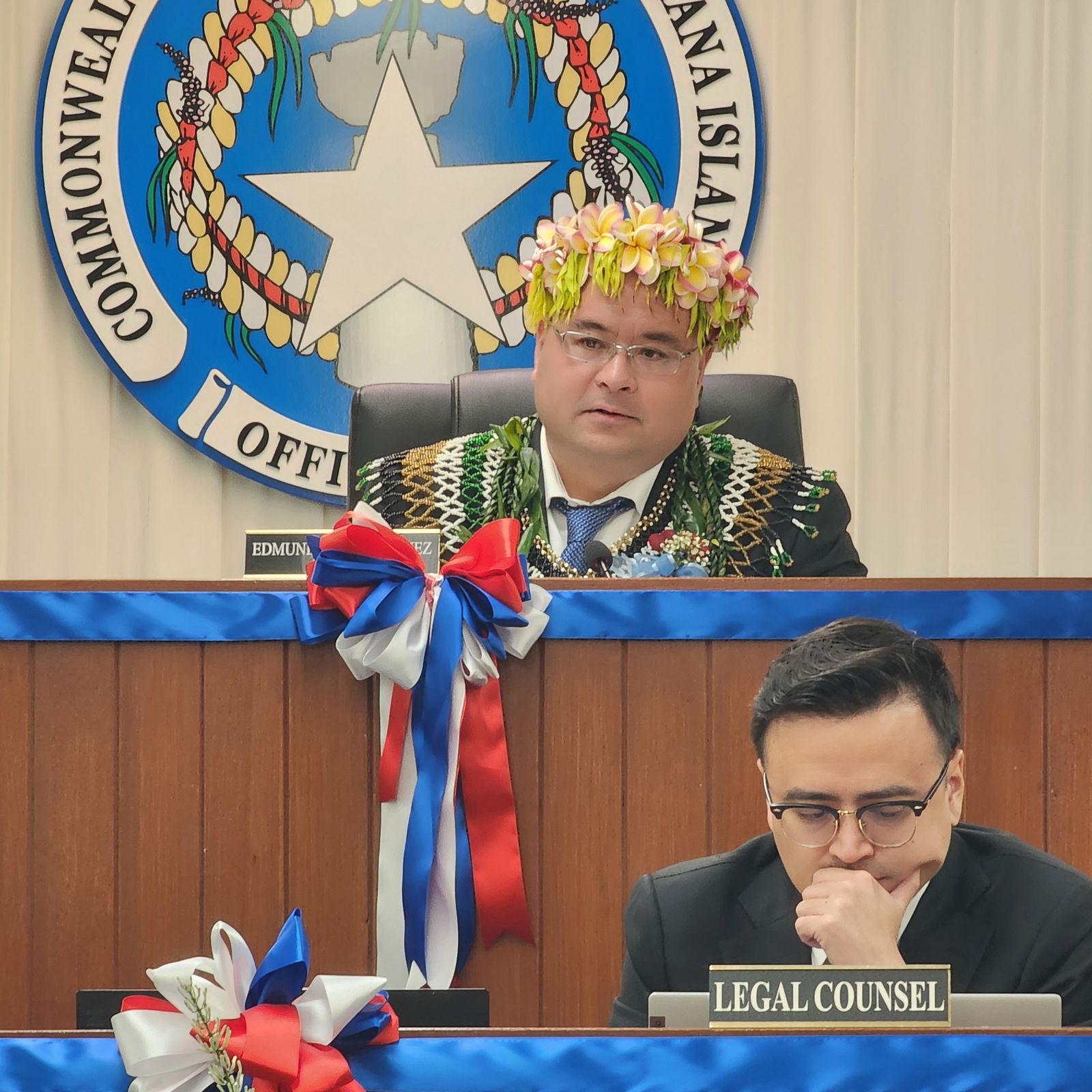 Speaker Edmund S. Villagomez presides over the inaugural session of the 24th House of Representatives on Monday.
