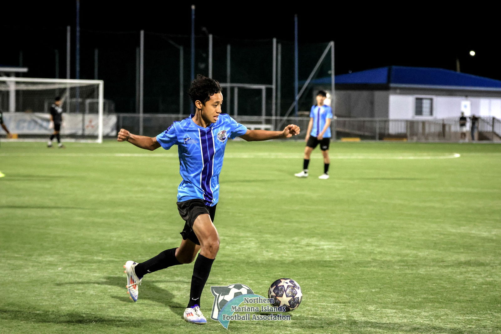 MHS V’s Takeru Jim secures the possession during the championship match against SSHS in the boys high school division of the PSS-NMIFA Interscholastic Soccer League SY4-25 at the NMI Soccer Training Center in Koblerville on Thursday.