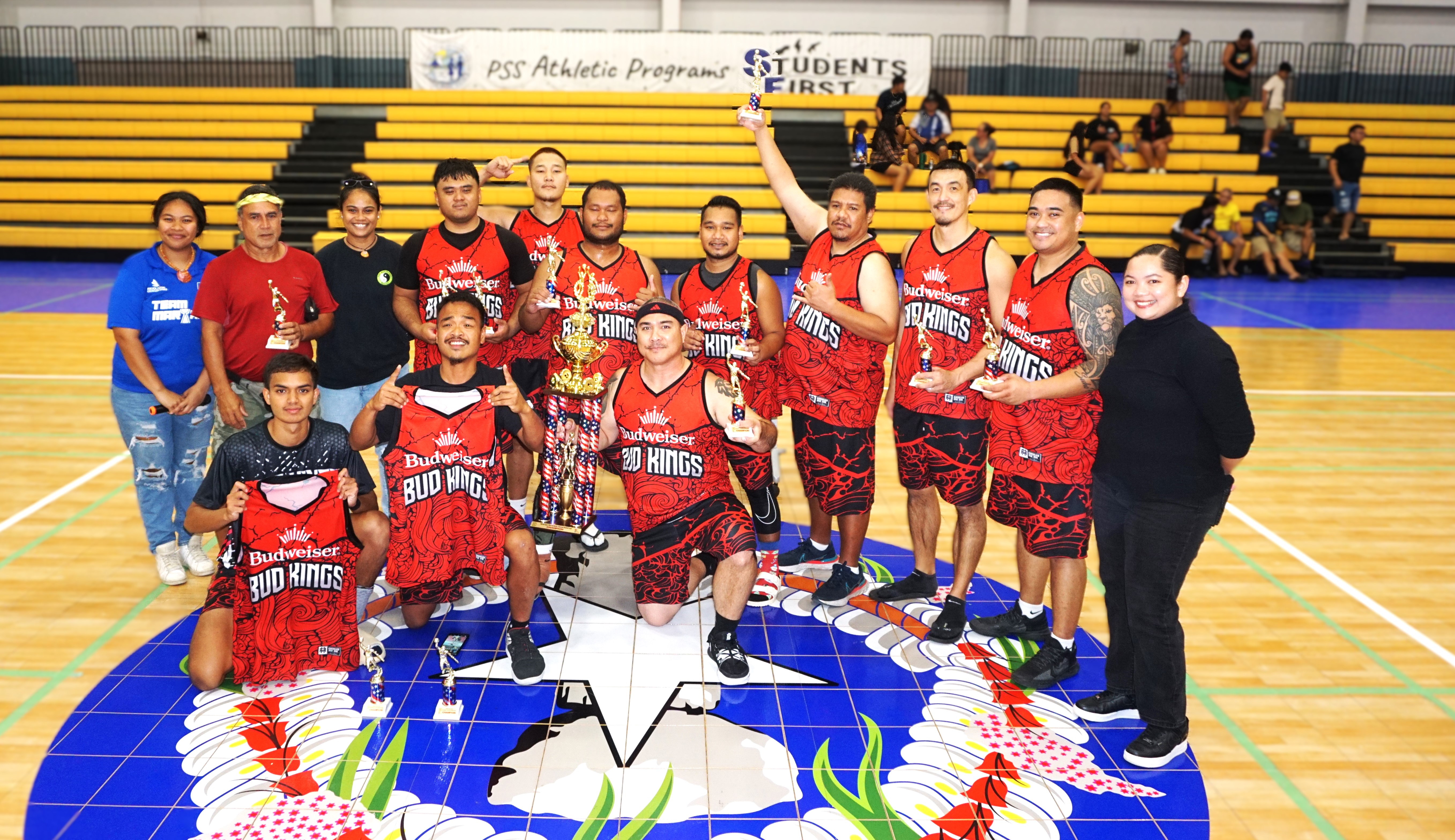 Marpac players pose with the championship trophy of the 2024 R&J Wine and Liquor Inter-Government/Business League during the awards ceremony at the Ada gym on Saturday.