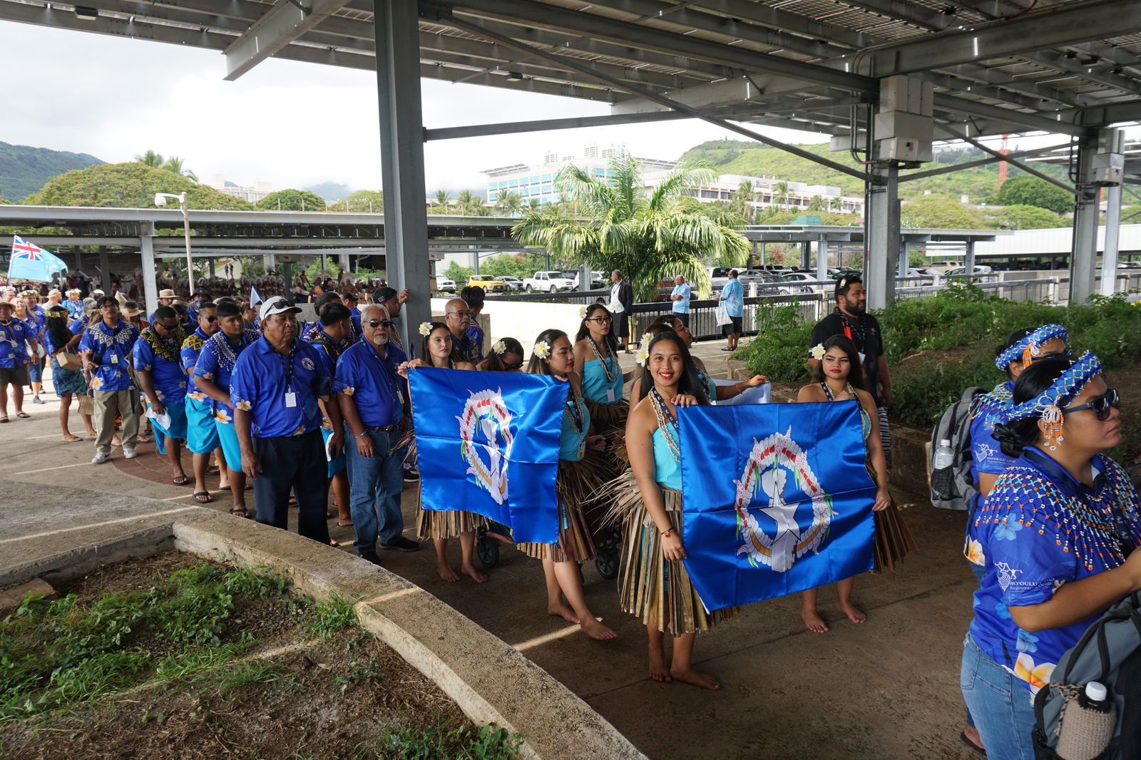 The CNMI delegation participates in the FestPAC opening ceremony on June 6, 2024 at the University of Hawaii’s Stan Sheriff Center.